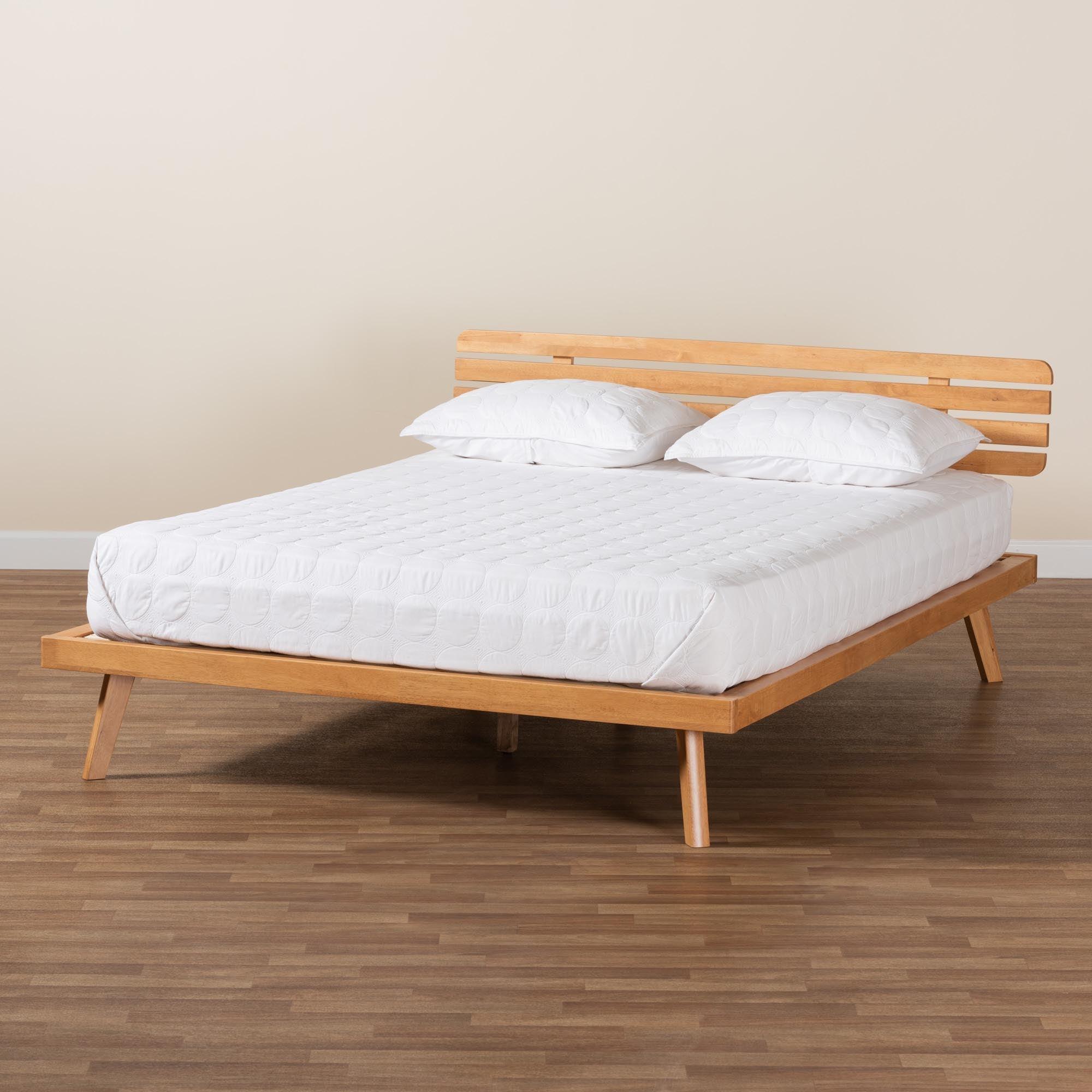 Joaquin Modern Japandi Rustic Finished Wood Platform Bed