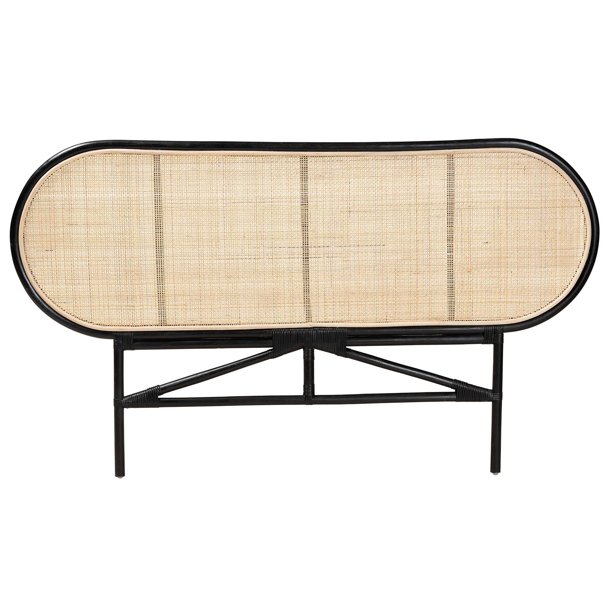 bali & pari Reegan Modern Bohemian Two-Tone and Rattan Standalone Headboard