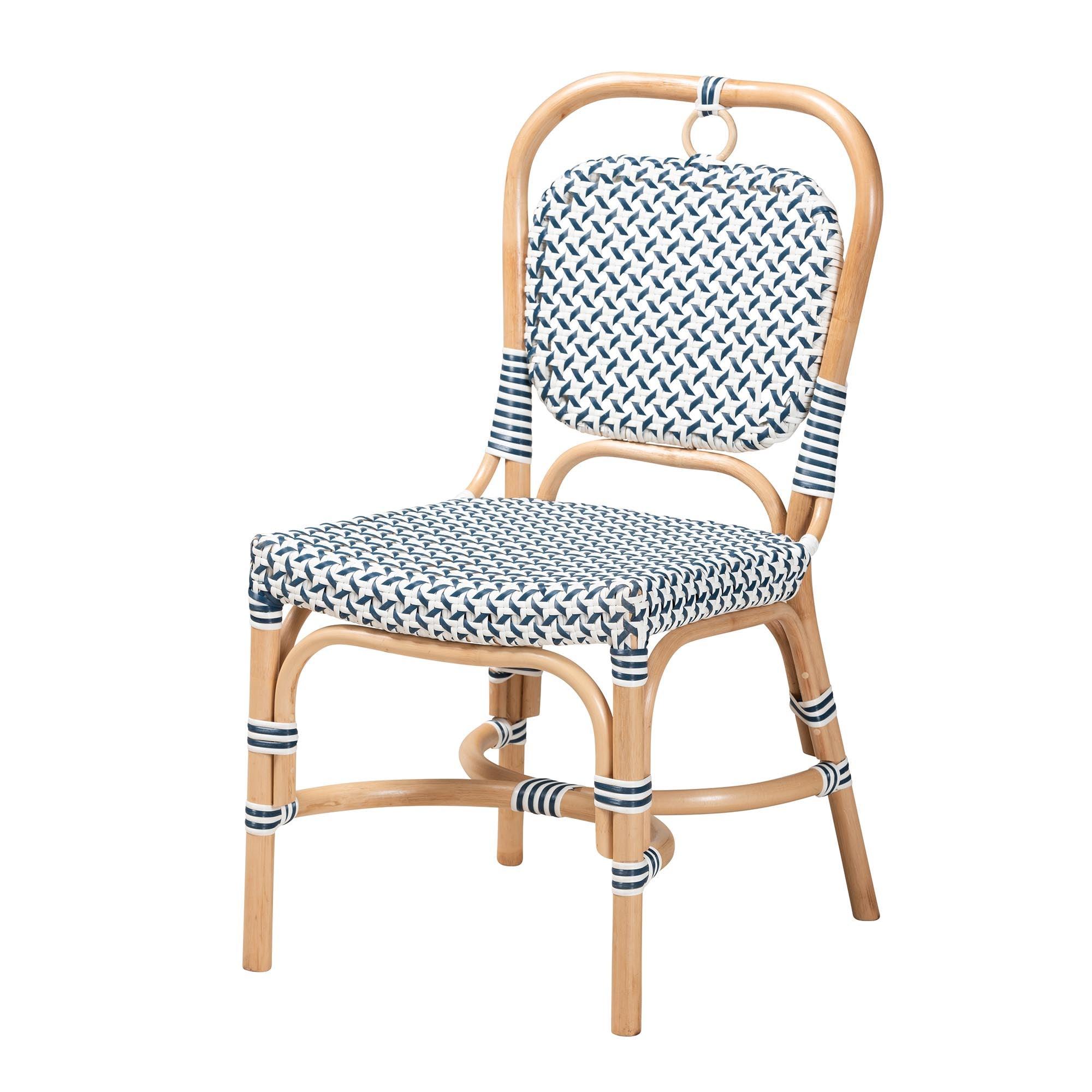 bali & pari Luciana Modern French and Weaving Rattan Bistro Chair