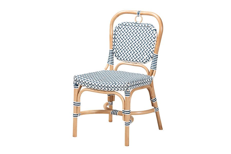 bali & pari Luciana Modern French and Weaving Rattan Bistro Chair