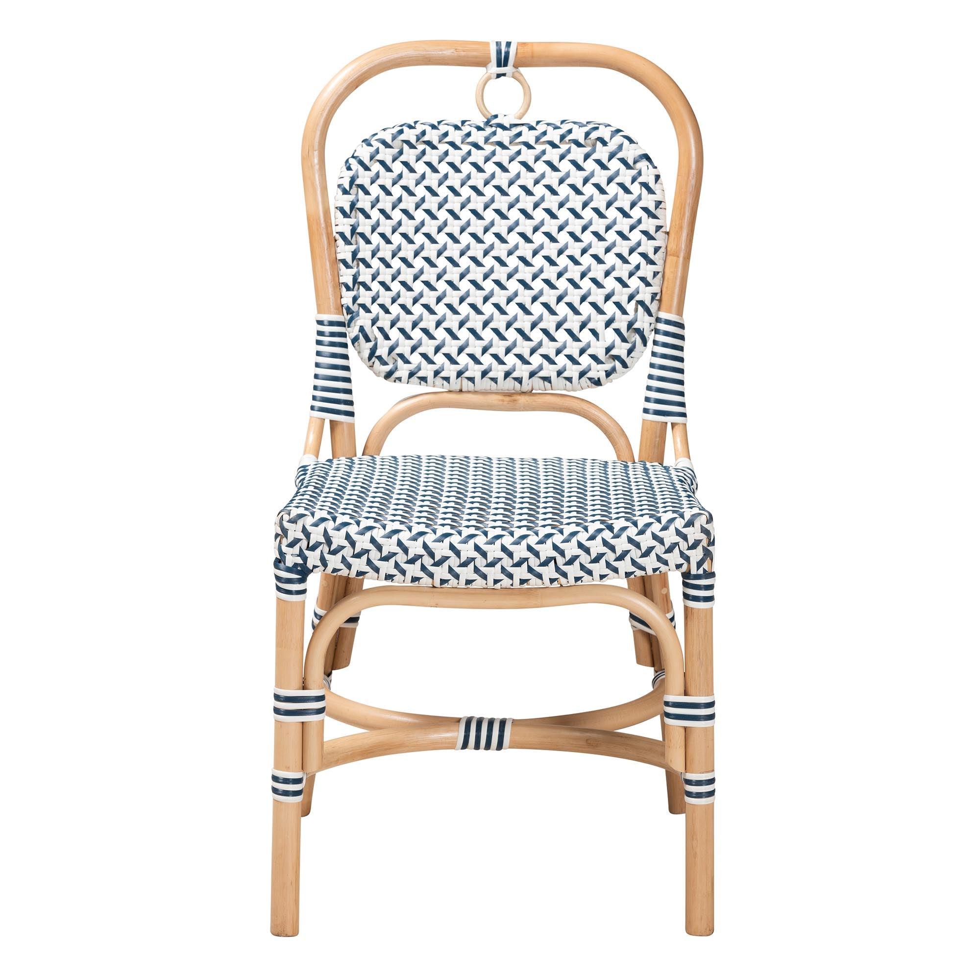 bali & pari Luciana Modern French and Weaving Rattan Bistro Chair