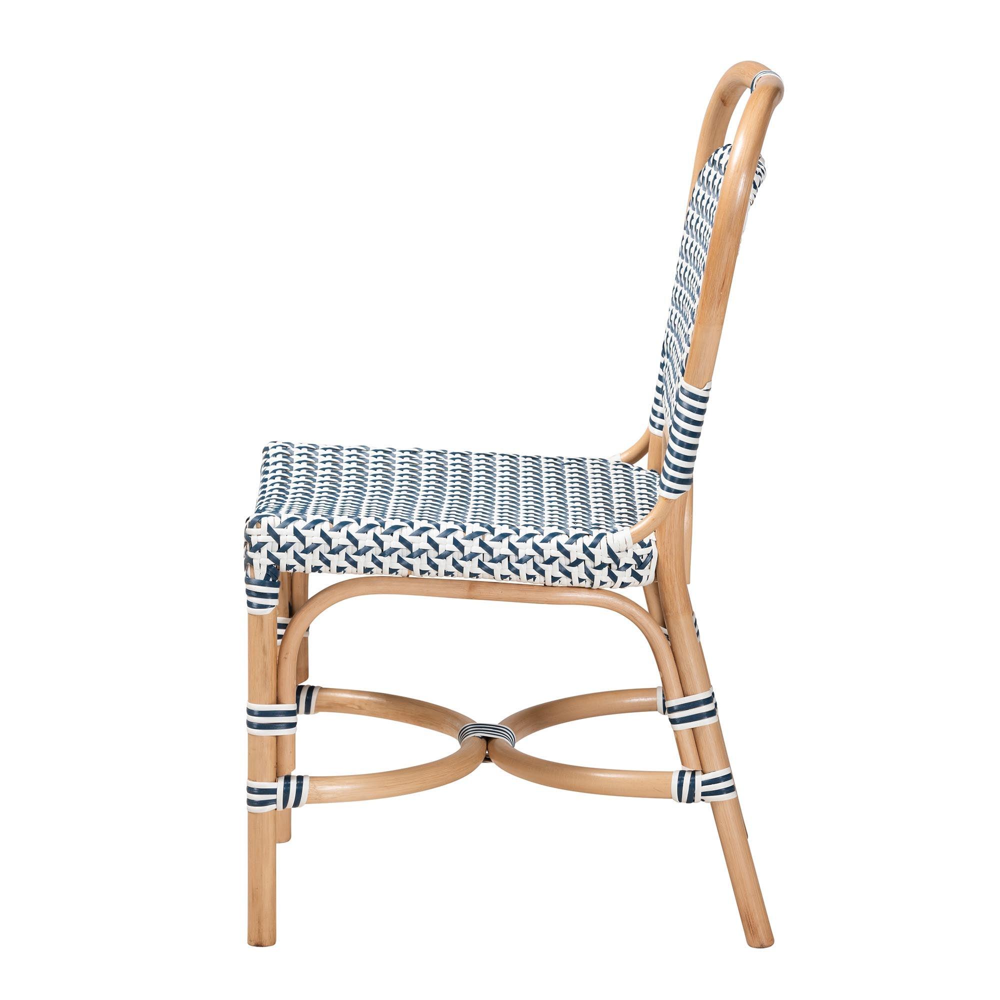 bali & pari Luciana Modern French and Weaving Rattan Bistro Chair