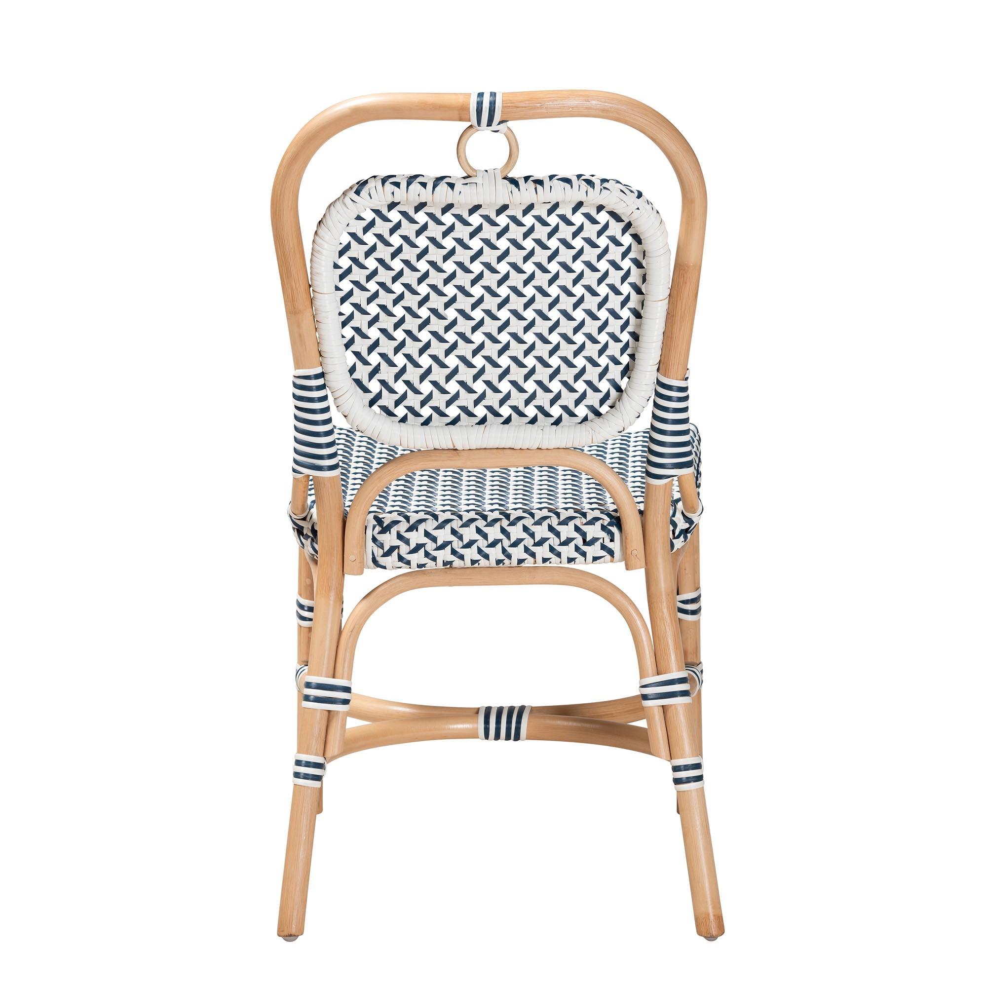 bali & pari Luciana Modern French and Weaving Rattan Bistro Chair