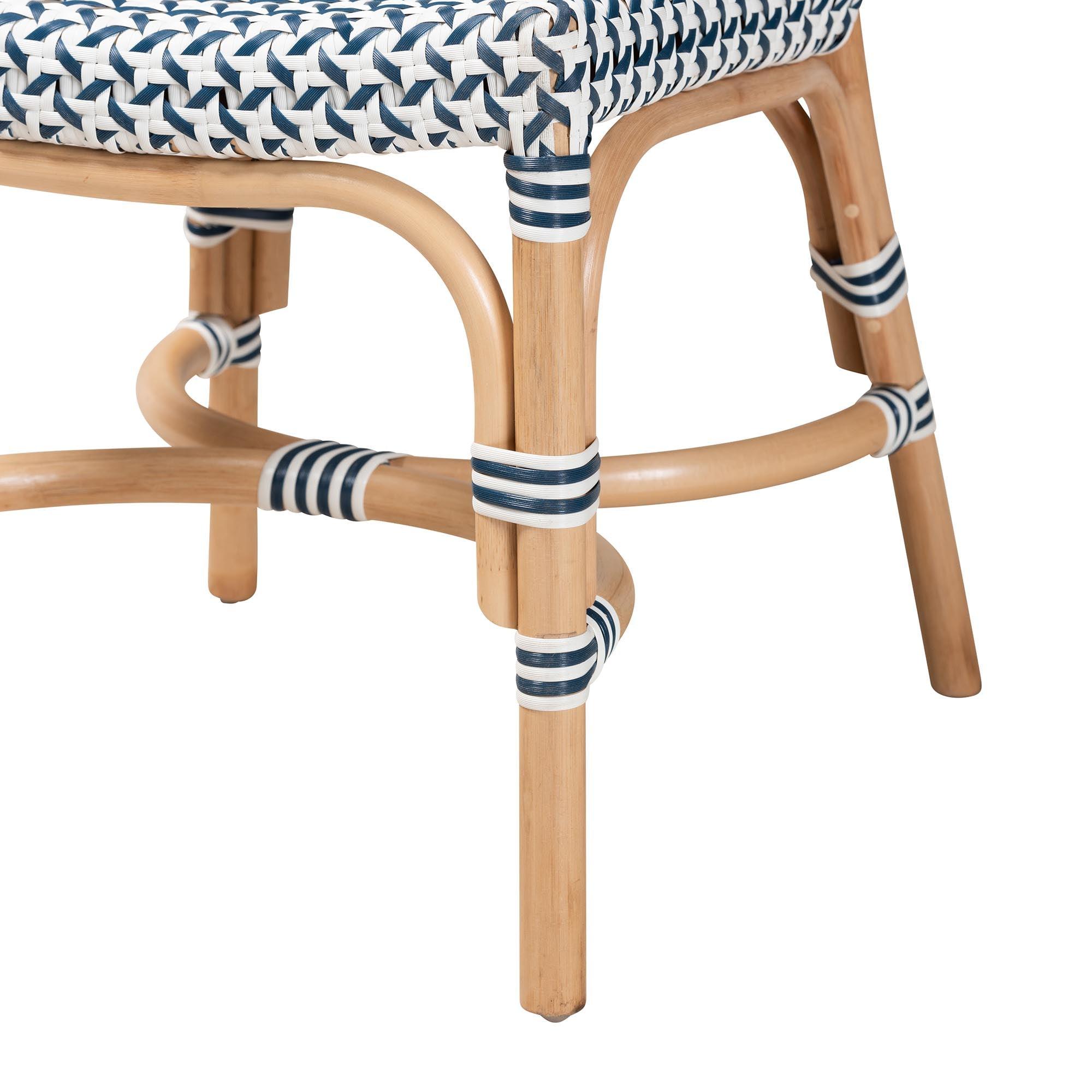 bali & pari Luciana Modern French and Weaving Rattan Bistro Chair