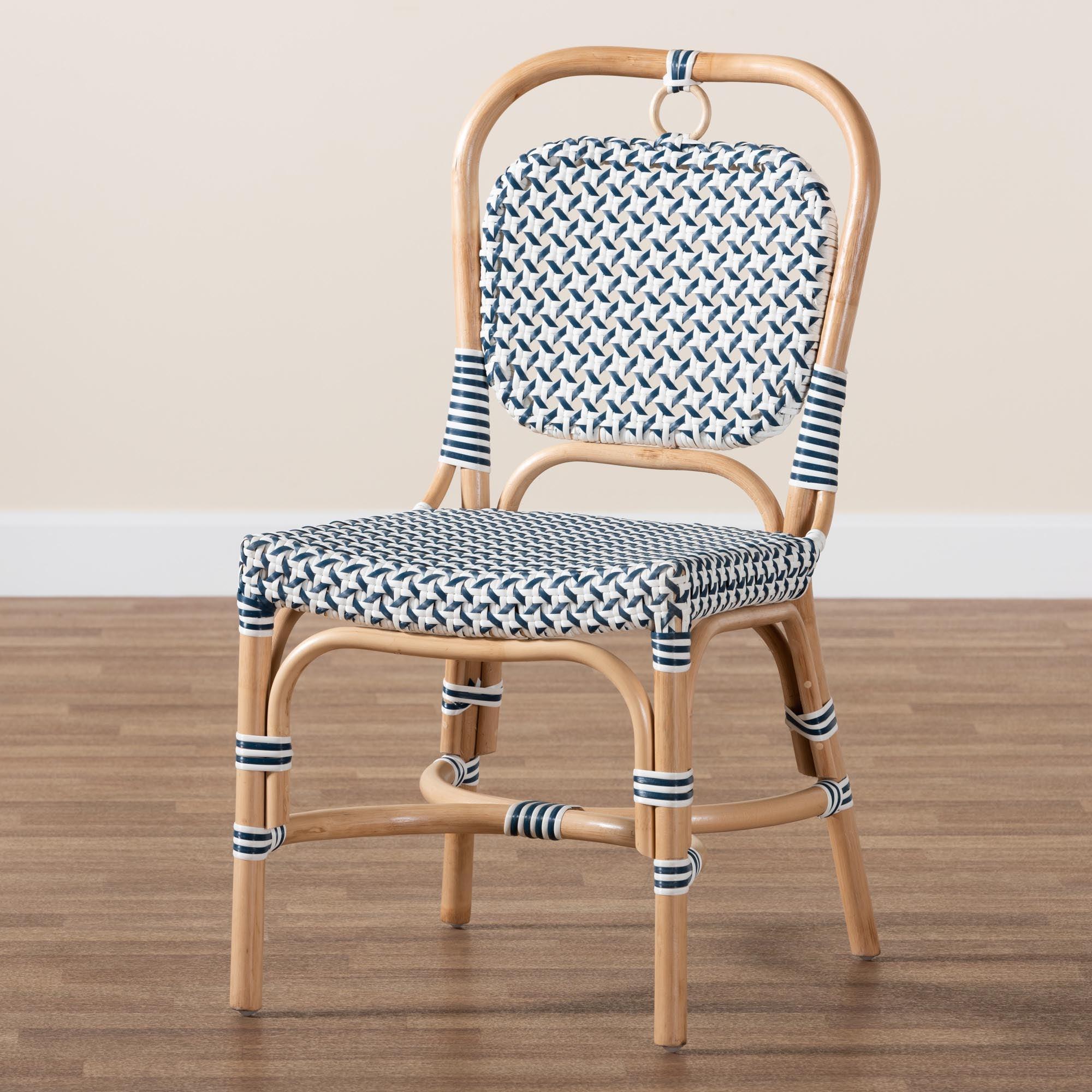 bali & pari Luciana Modern French and Weaving Rattan Bistro Chair