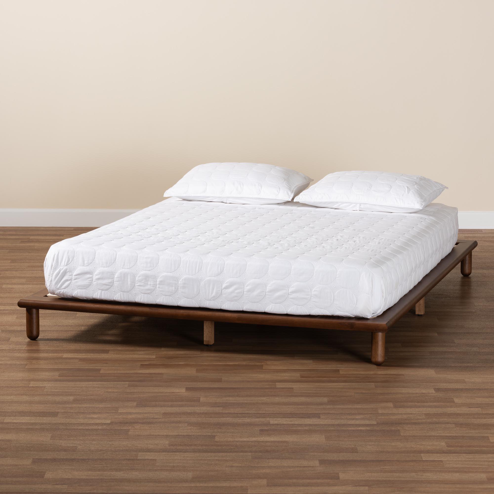 Alivia Mid-Century Modern Finished Wood Bed Frame