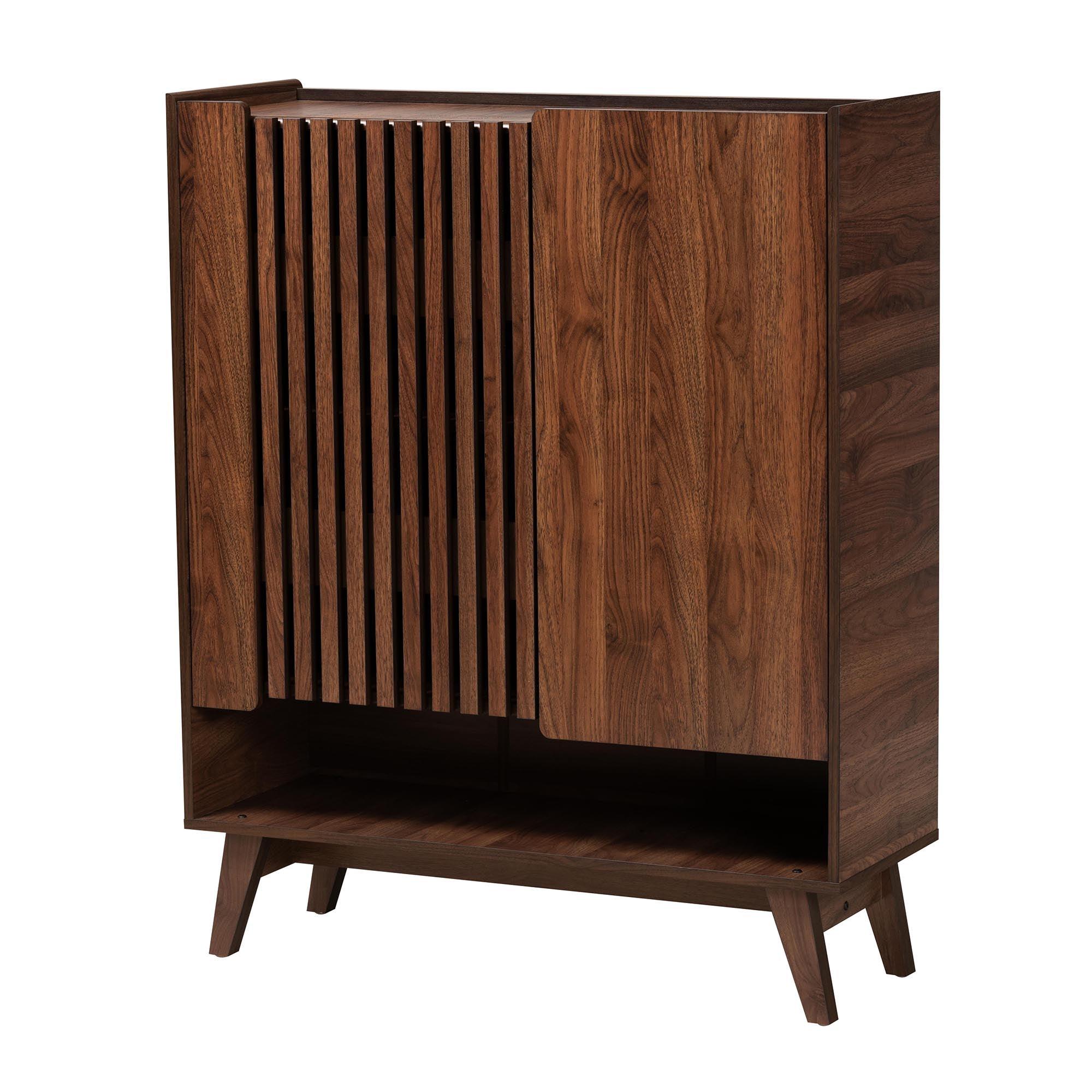 Paricia Mid-Century Modern Finished Wood Shoe Cabinet