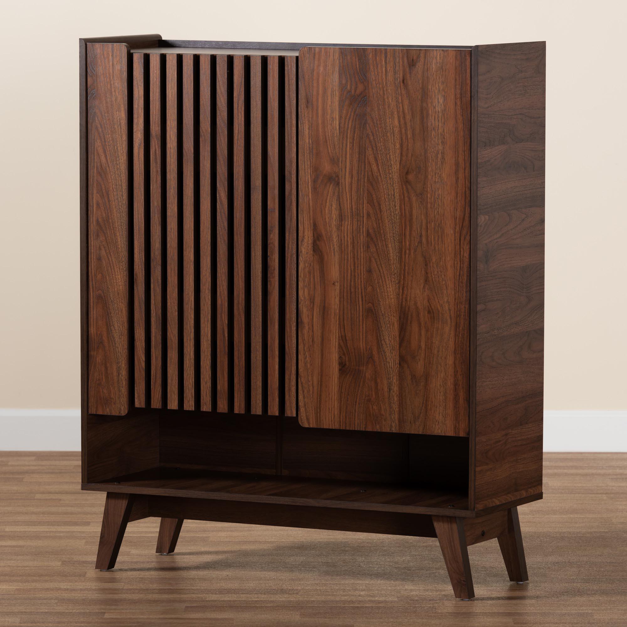 Paricia Mid-Century Modern Finished Wood Shoe Cabinet