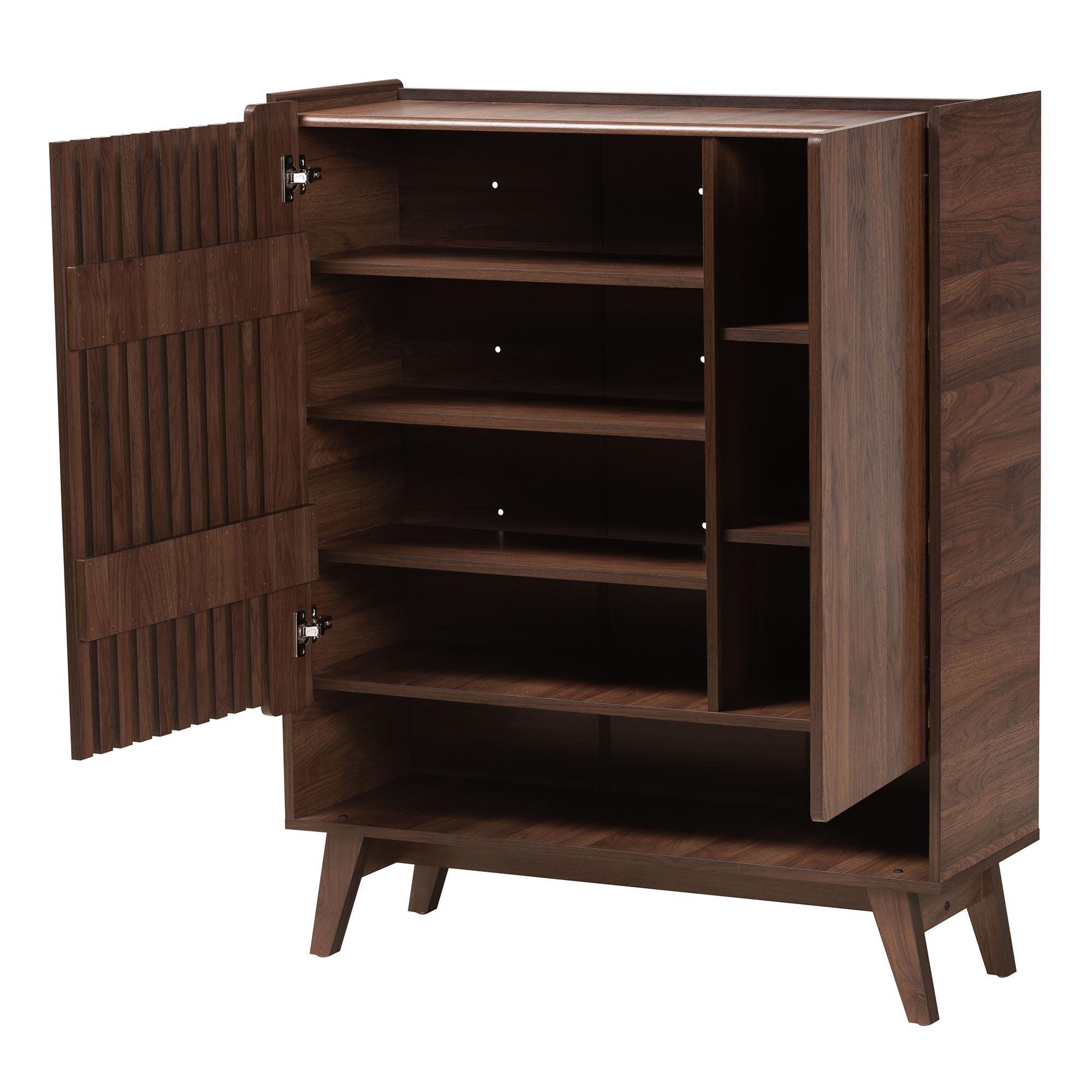 Paricia Mid-Century Modern Finished Wood Shoe Cabinet