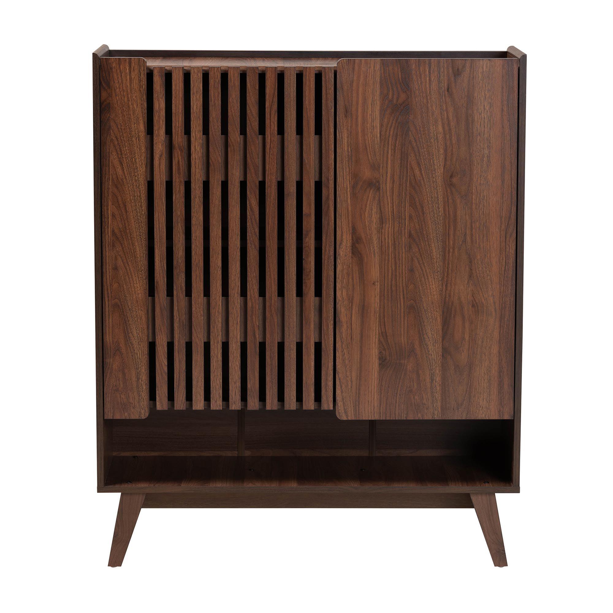 Paricia Mid-Century Modern Finished Wood Shoe Cabinet