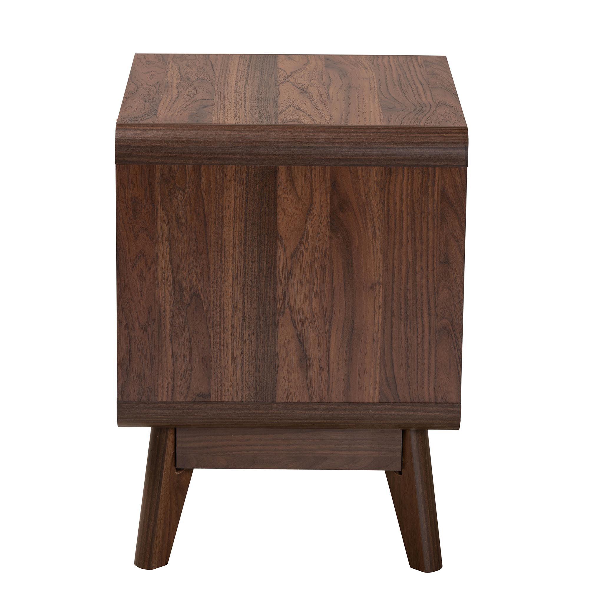 Markell Mid-Century Transitional Finished Wood 2-Drawer Nightstand