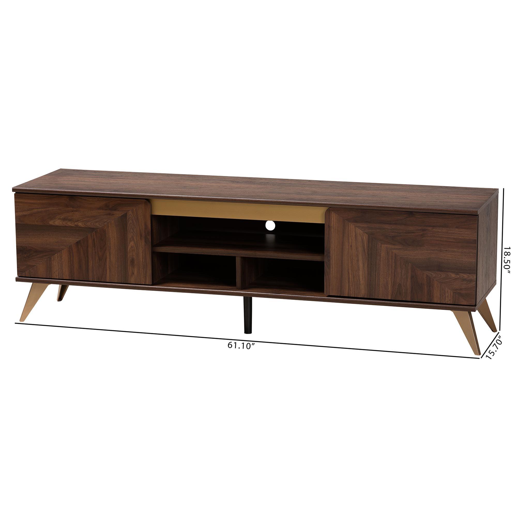 Graceland Mid-Century Modern Transitional Finished Wood 2-Door TV Stand