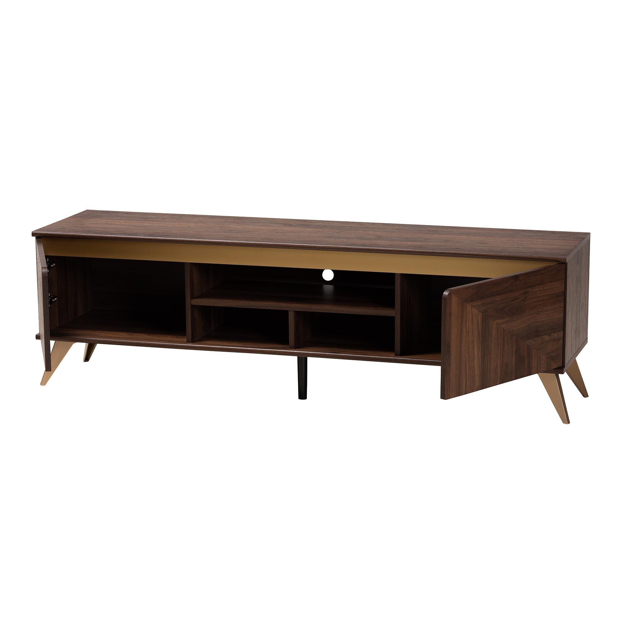 Graceland Mid-Century Modern Transitional Finished Wood 2-Door TV Stand