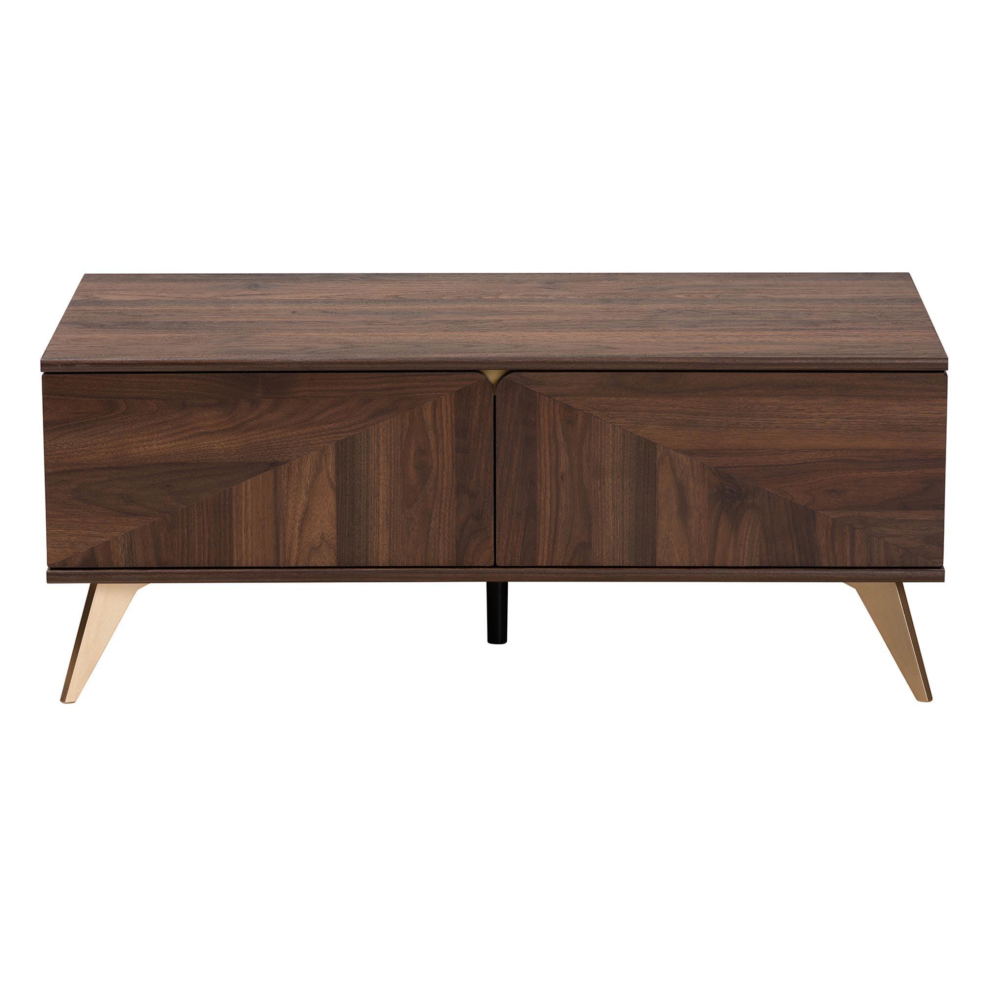 Graceland Mid-Century Modern Transitional Finished Wood 2-Drawer Coffee Table