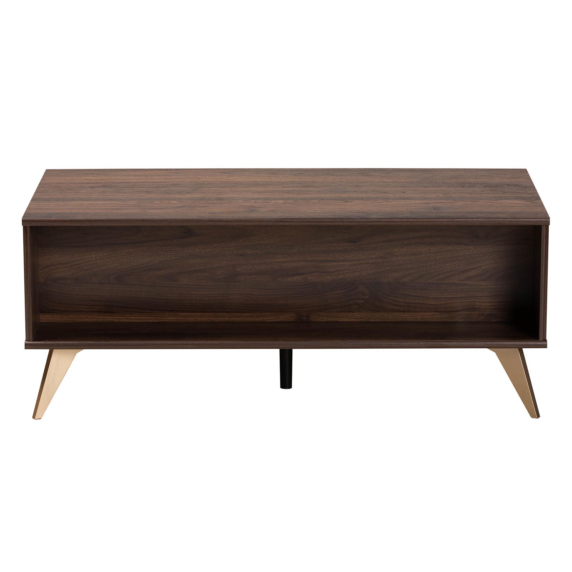 Graceland Mid-Century Modern Transitional Finished Wood 2-Drawer Coffee Table