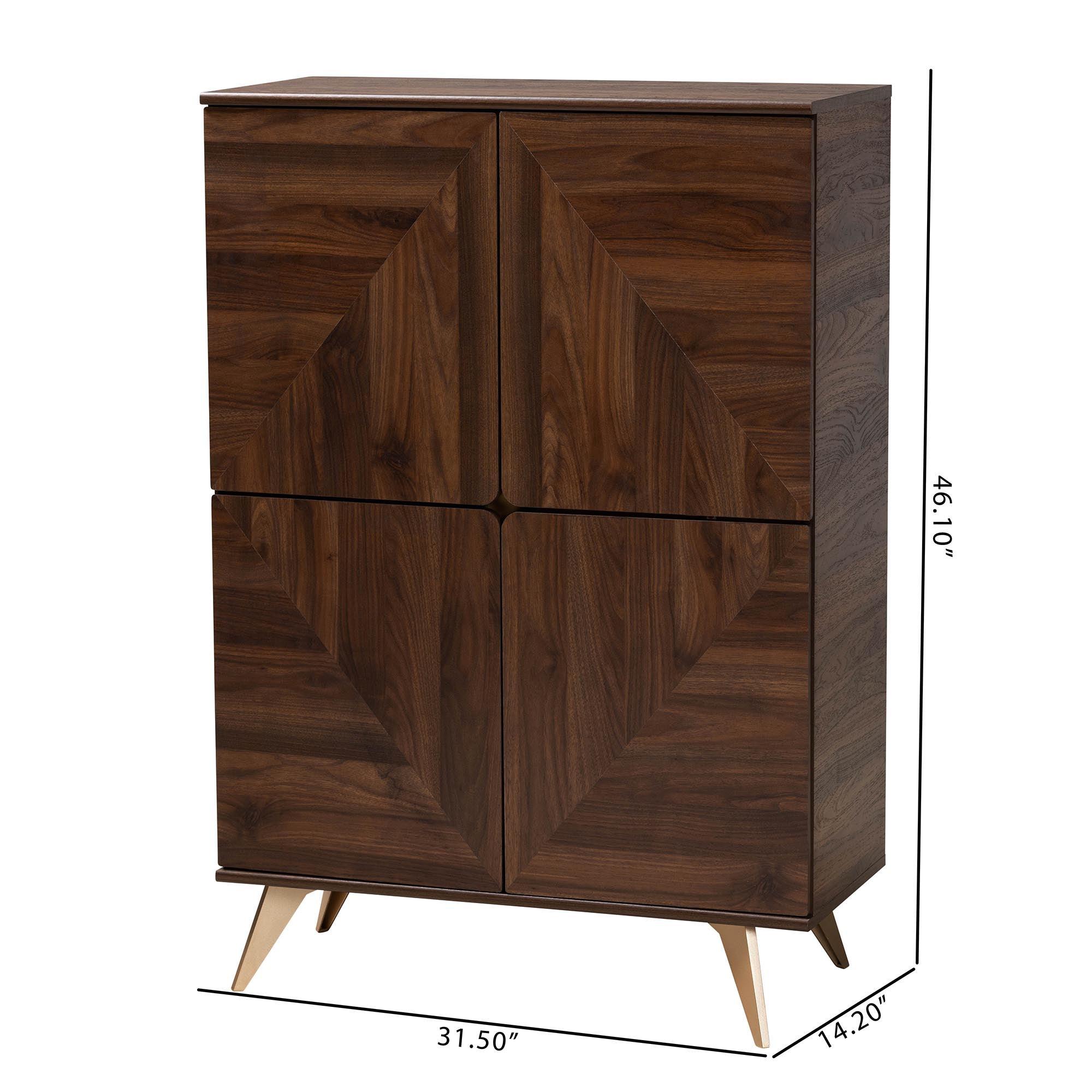 Graceland Mid-Century Modern Transitional Finished Wood Shoe Cabinet