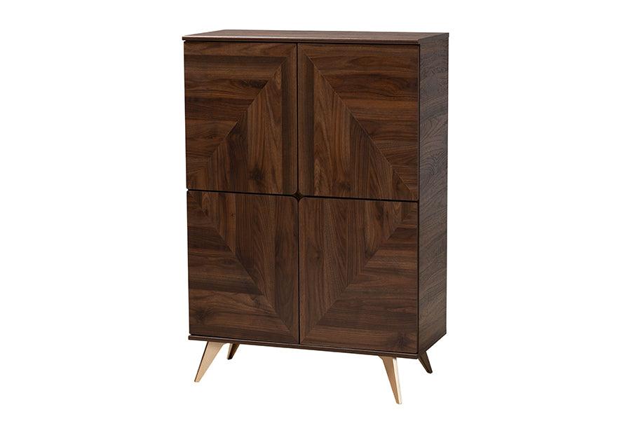 Graceland Mid-Century Modern Transitional Finished Wood Shoe Cabinet