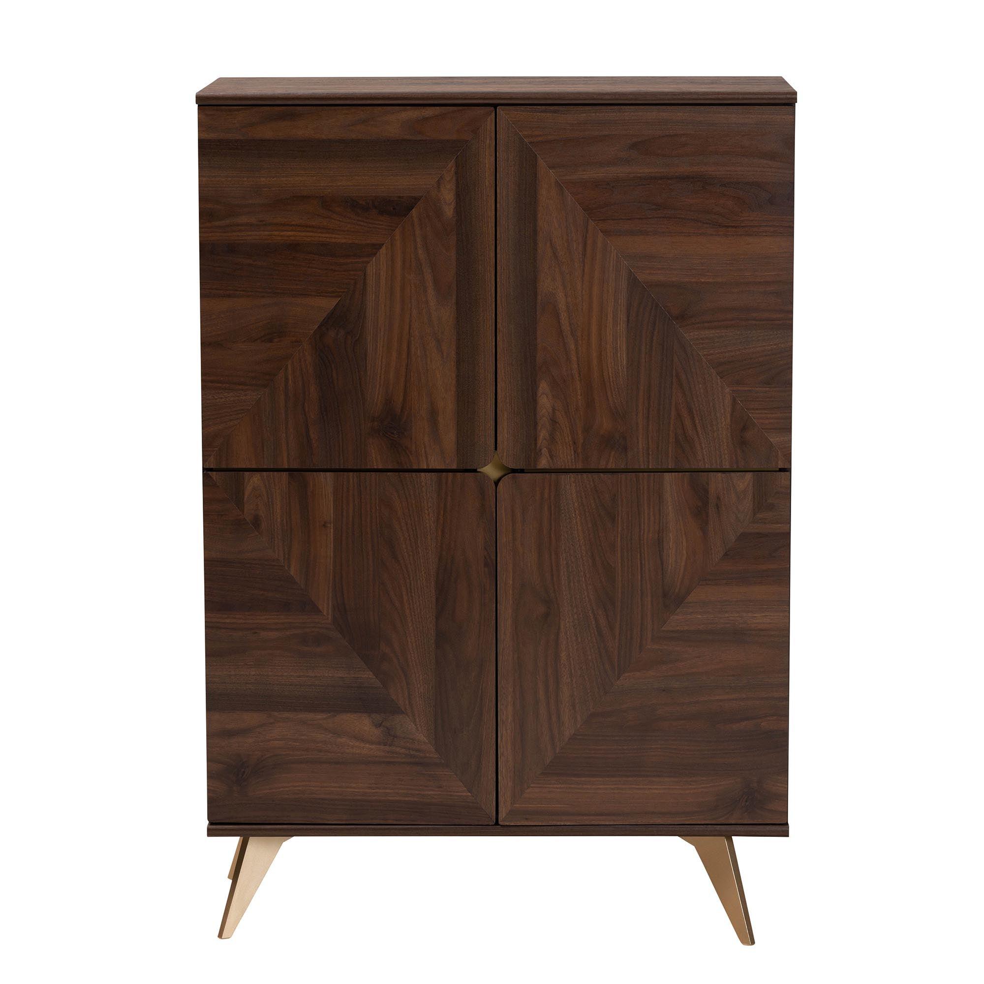 Graceland Mid-Century Modern Transitional Finished Wood Shoe Cabinet