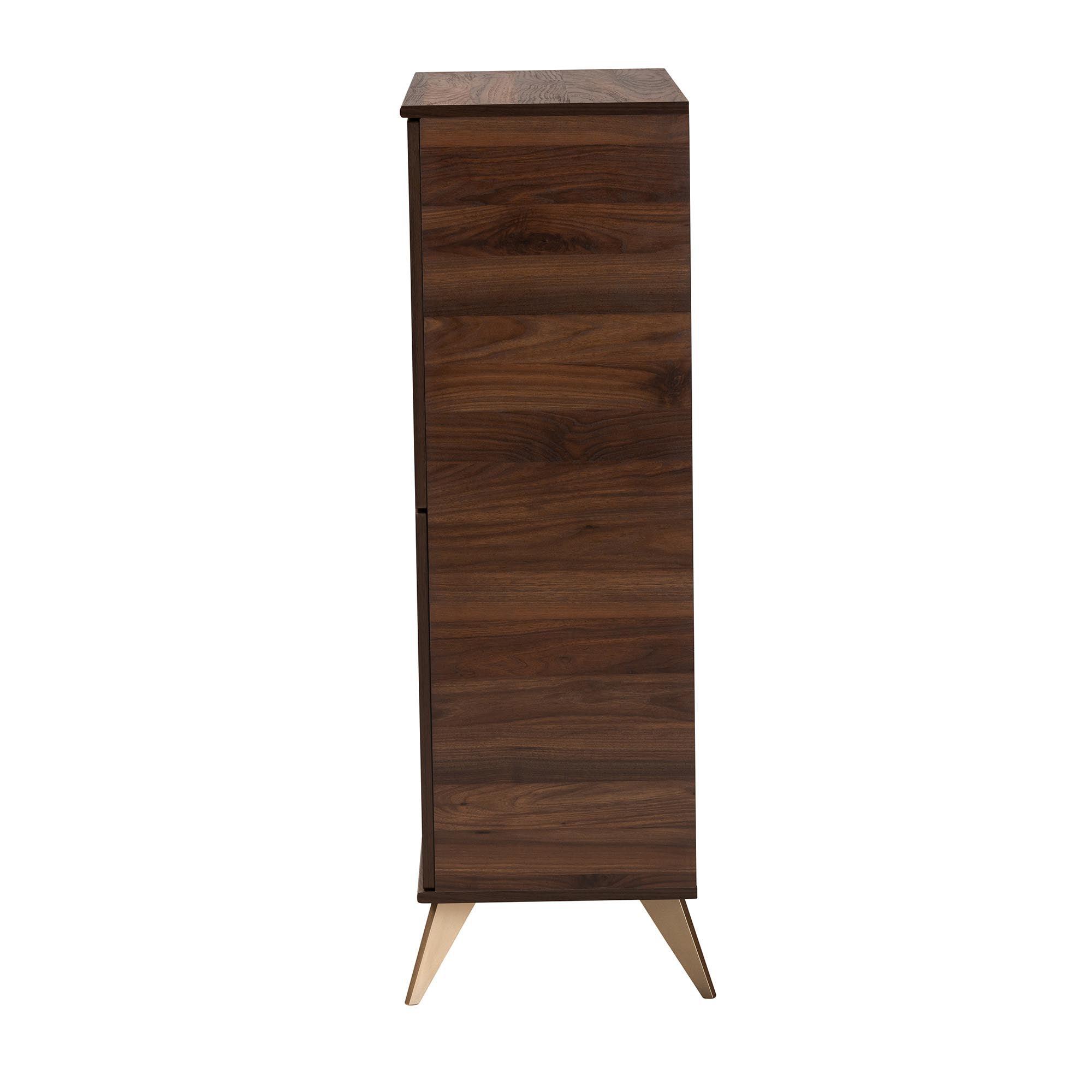 Graceland Mid-Century Modern Transitional Finished Wood Shoe Cabinet