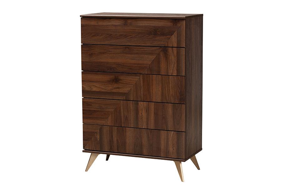 Graceland Mid-Century Modern Transitional Finished Wood 5-Drawer Storage Chest