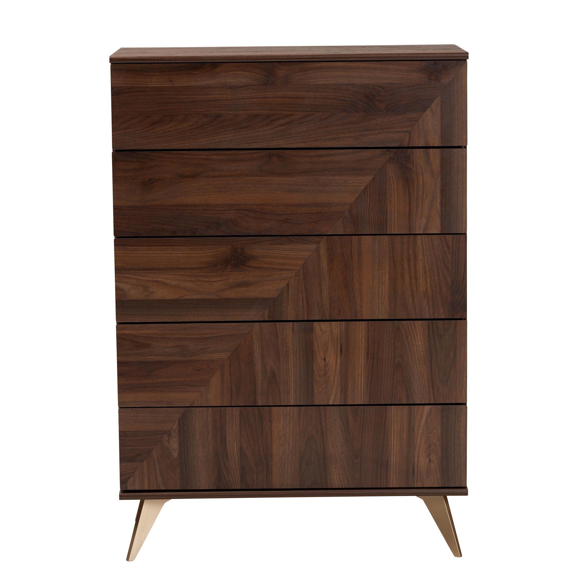 Graceland Mid-Century Modern Transitional Finished Wood 5-Drawer Storage Chest