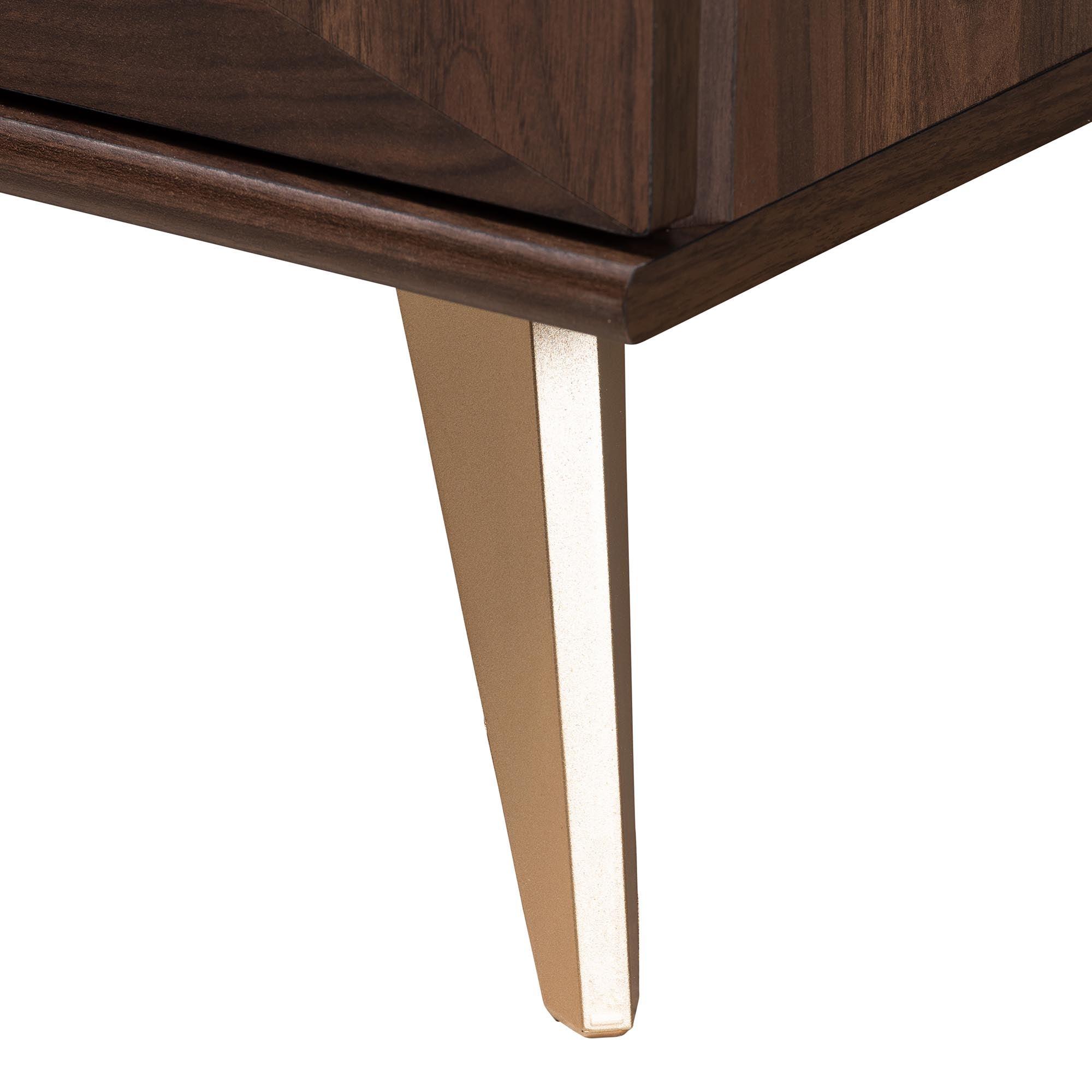 Graceland Mid-Century Modern Transitional Finished Wood 2-Drawer Nightstand