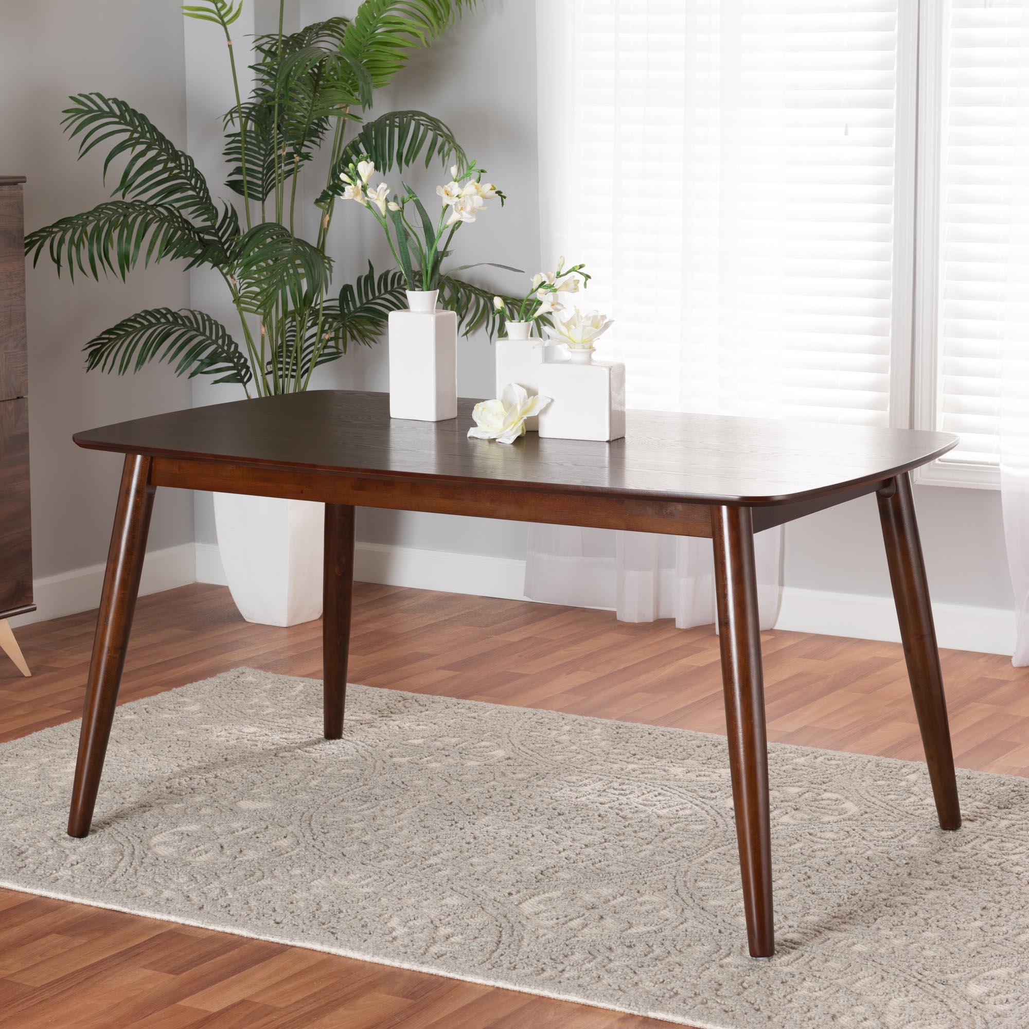 Flora Mid-Century Modern Finished Wood Dining Table