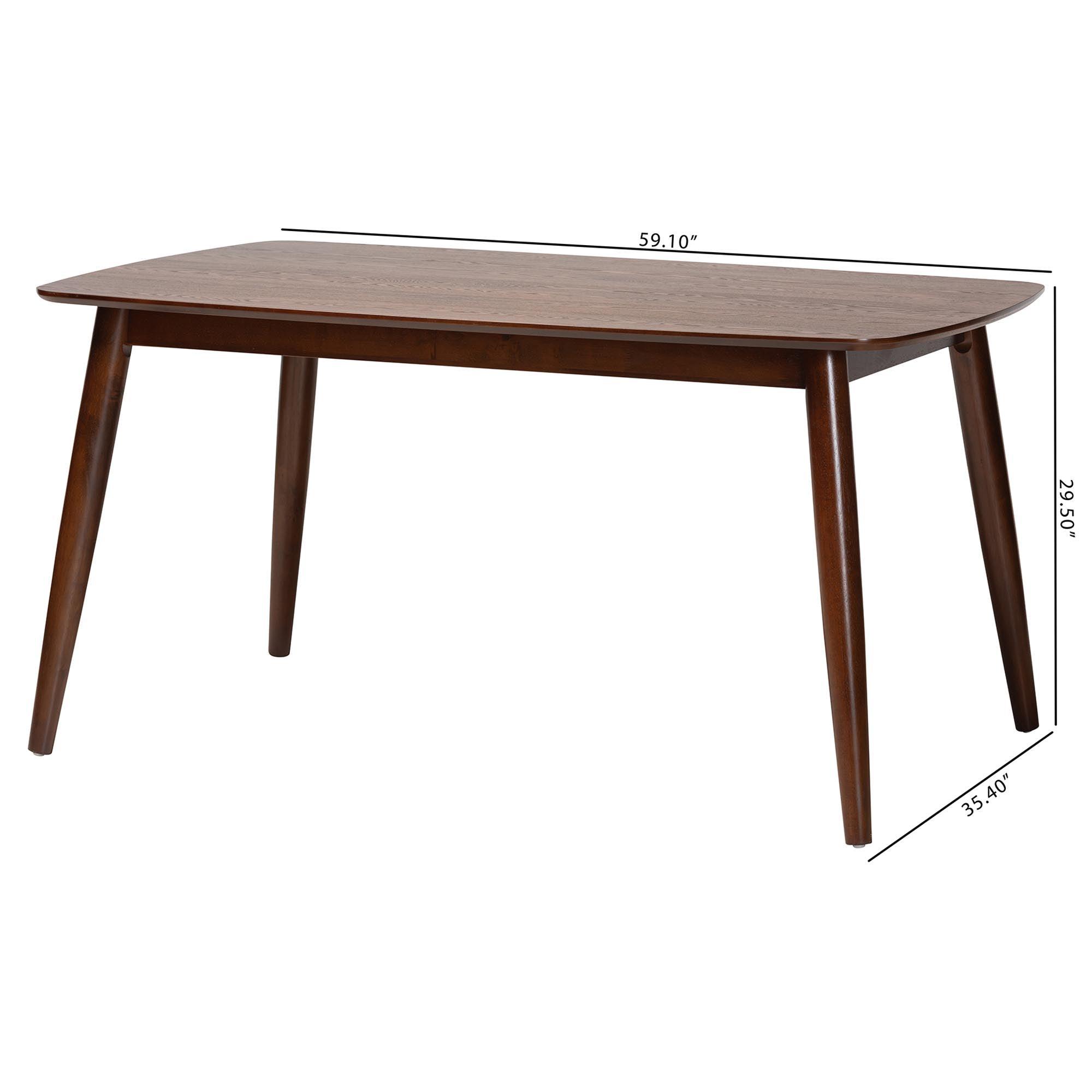 Flora Mid-Century Modern Finished Wood Dining Table