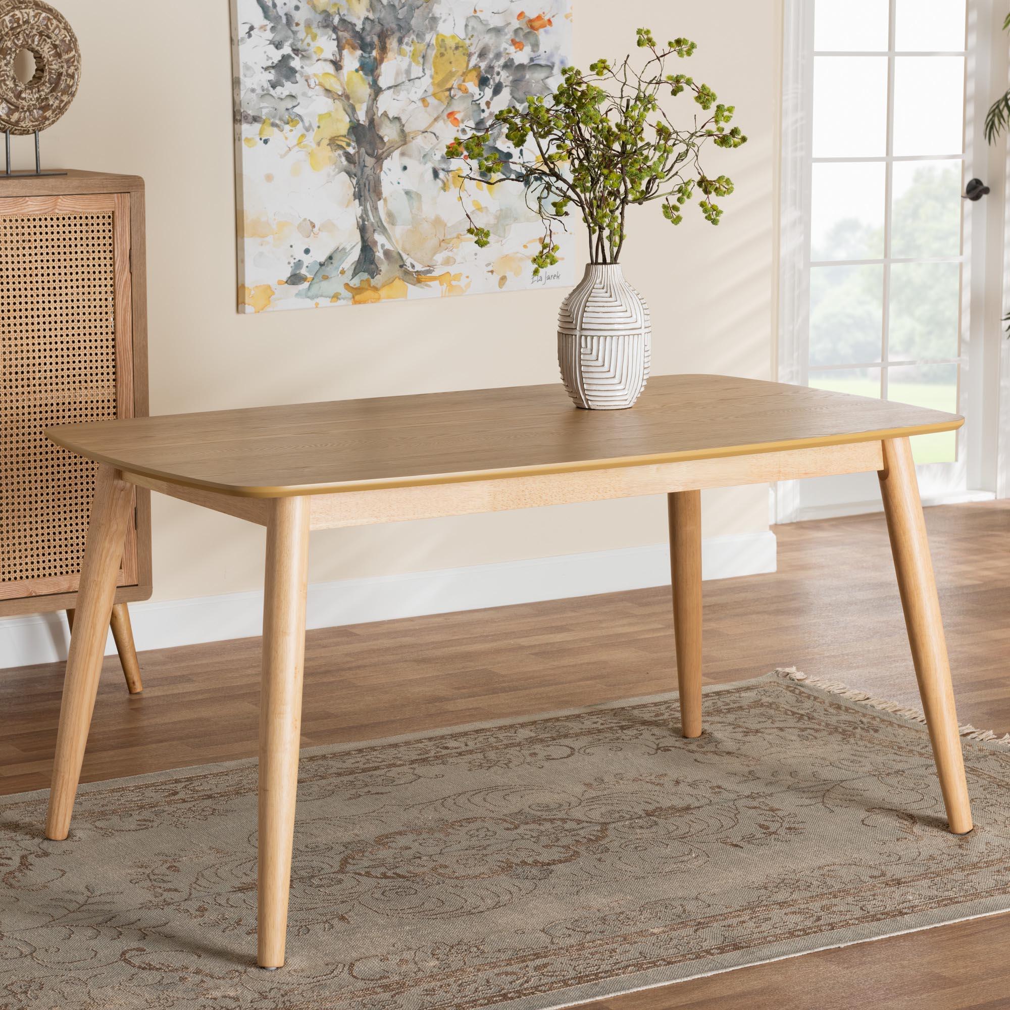 Flora Mid-Century Modern Finished Wood Dining Table