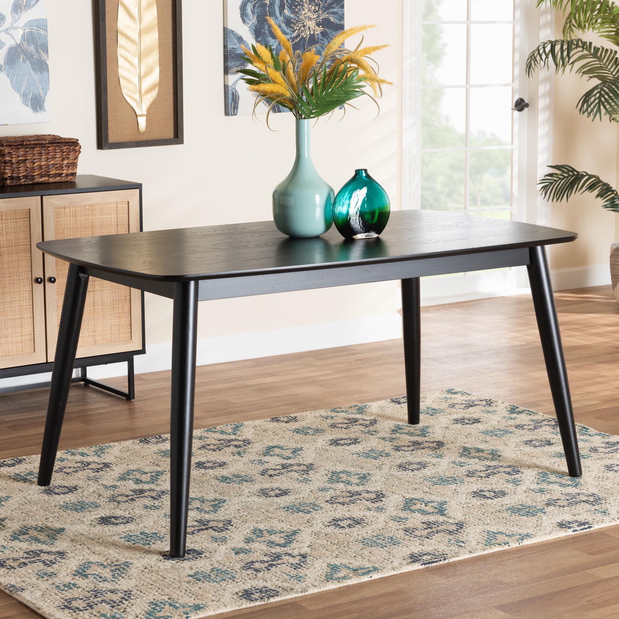 Flora Mid-Century Modern Finished Wood Dining Table