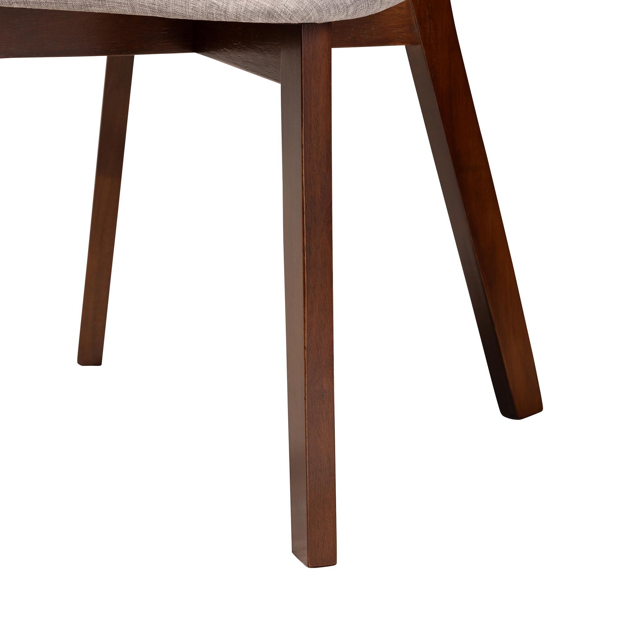 Dannell Mid-Century Modern Fabric and Finished Wood Dining Chair