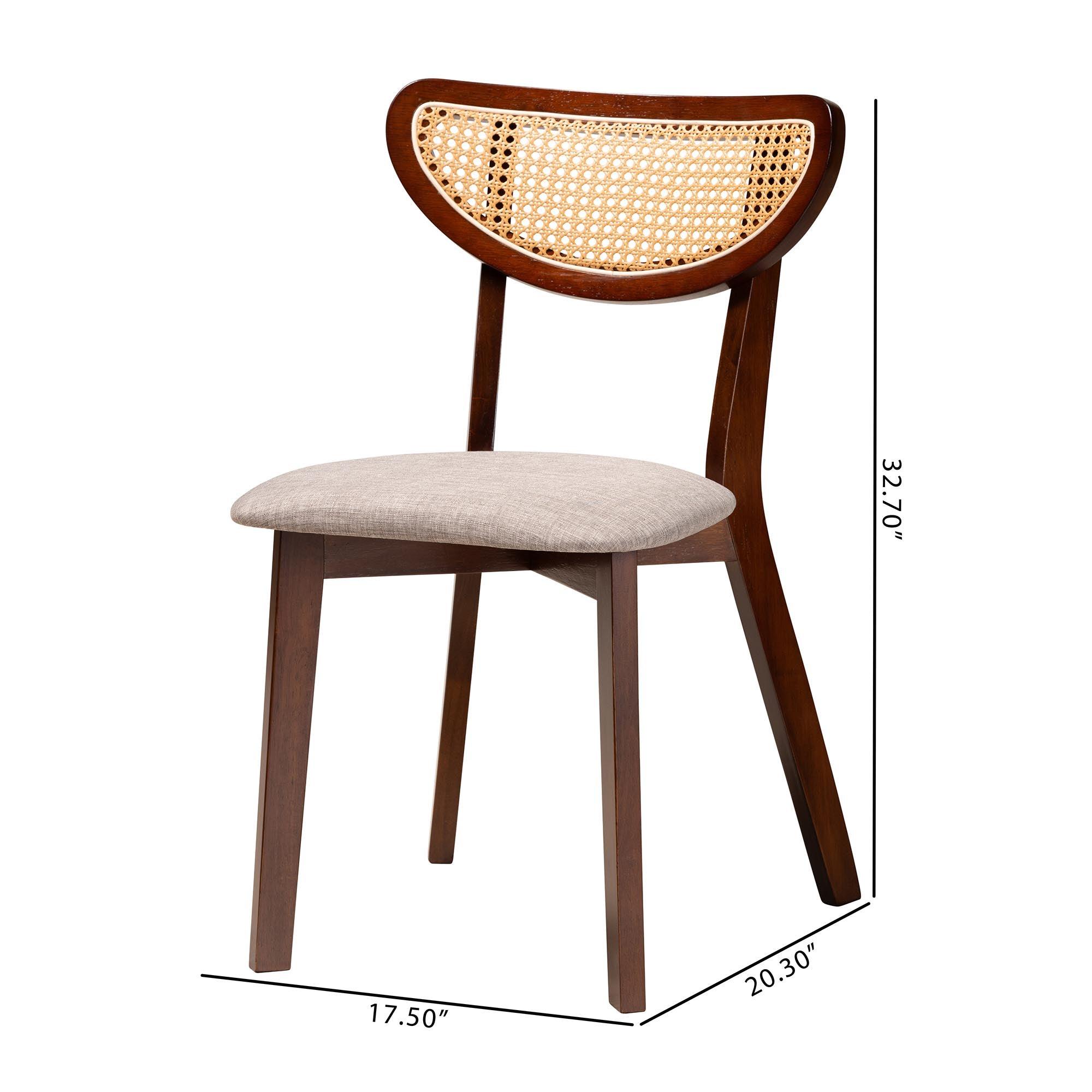 Dannell Mid-Century Modern Fabric and Finished Wood Dining Chair