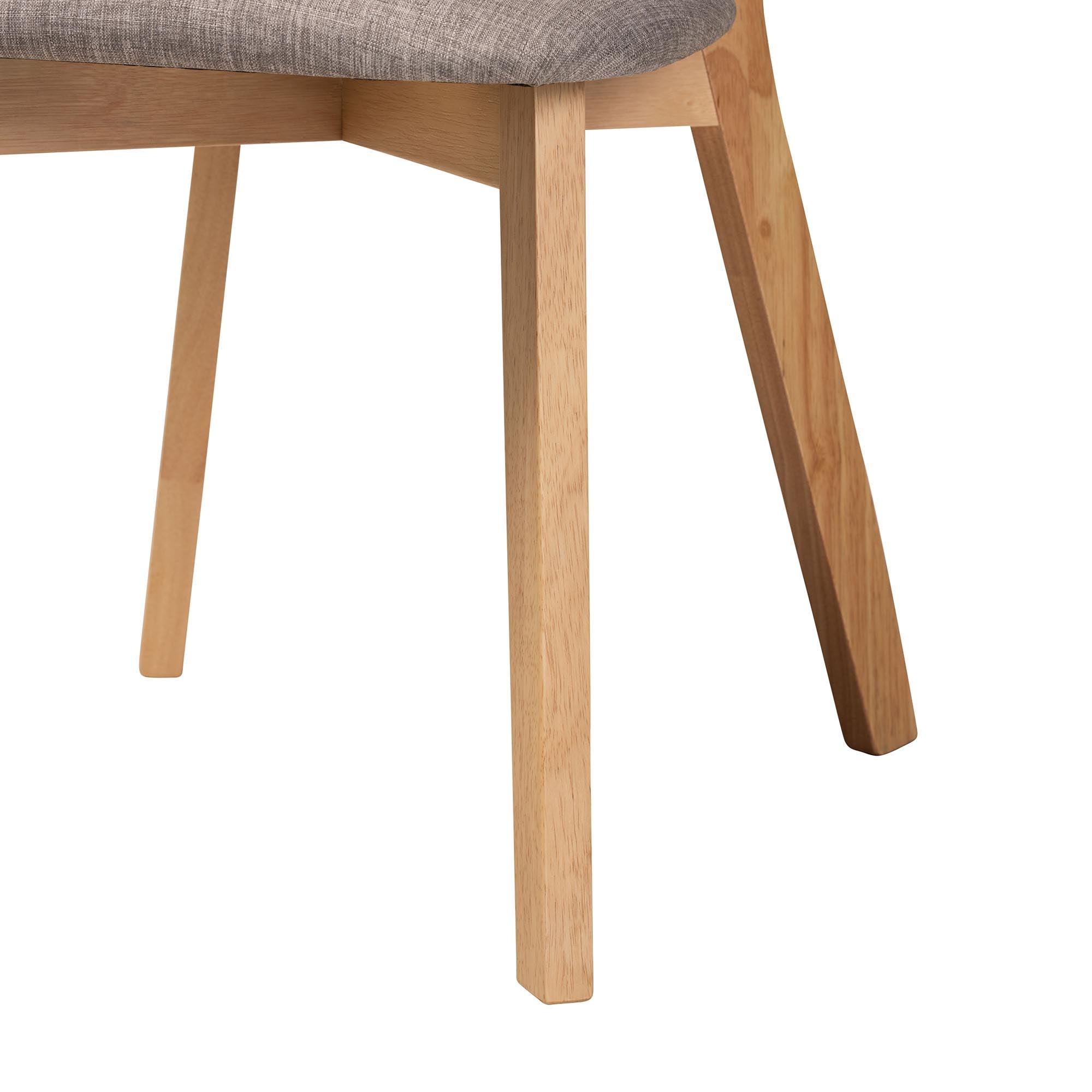 Dannell Mid-Century Modern Fabric and Finished Wood Dining Chair