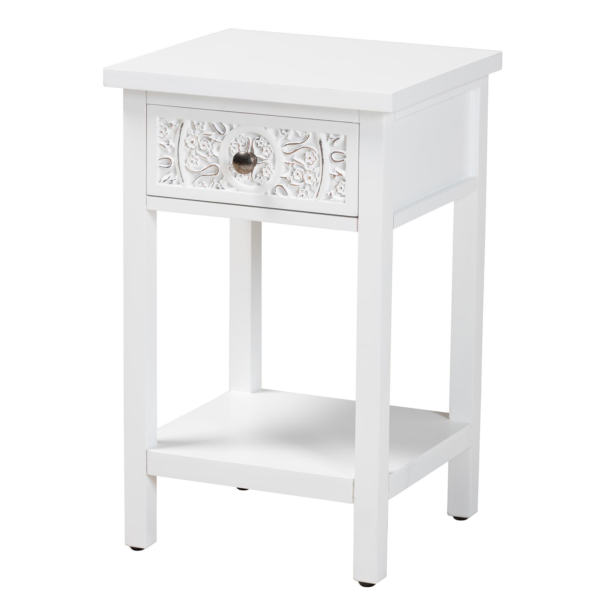 Yelena Classic and Traditional Finished Wood 1-Drawer End Table