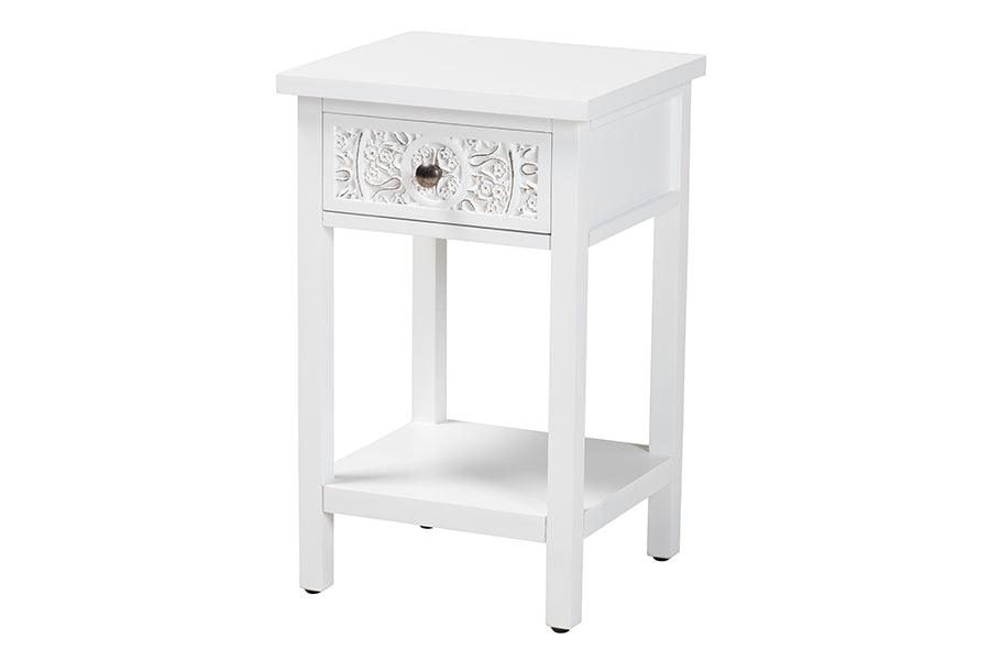 Yelena Classic and Traditional Finished Wood 1-Drawer End Table