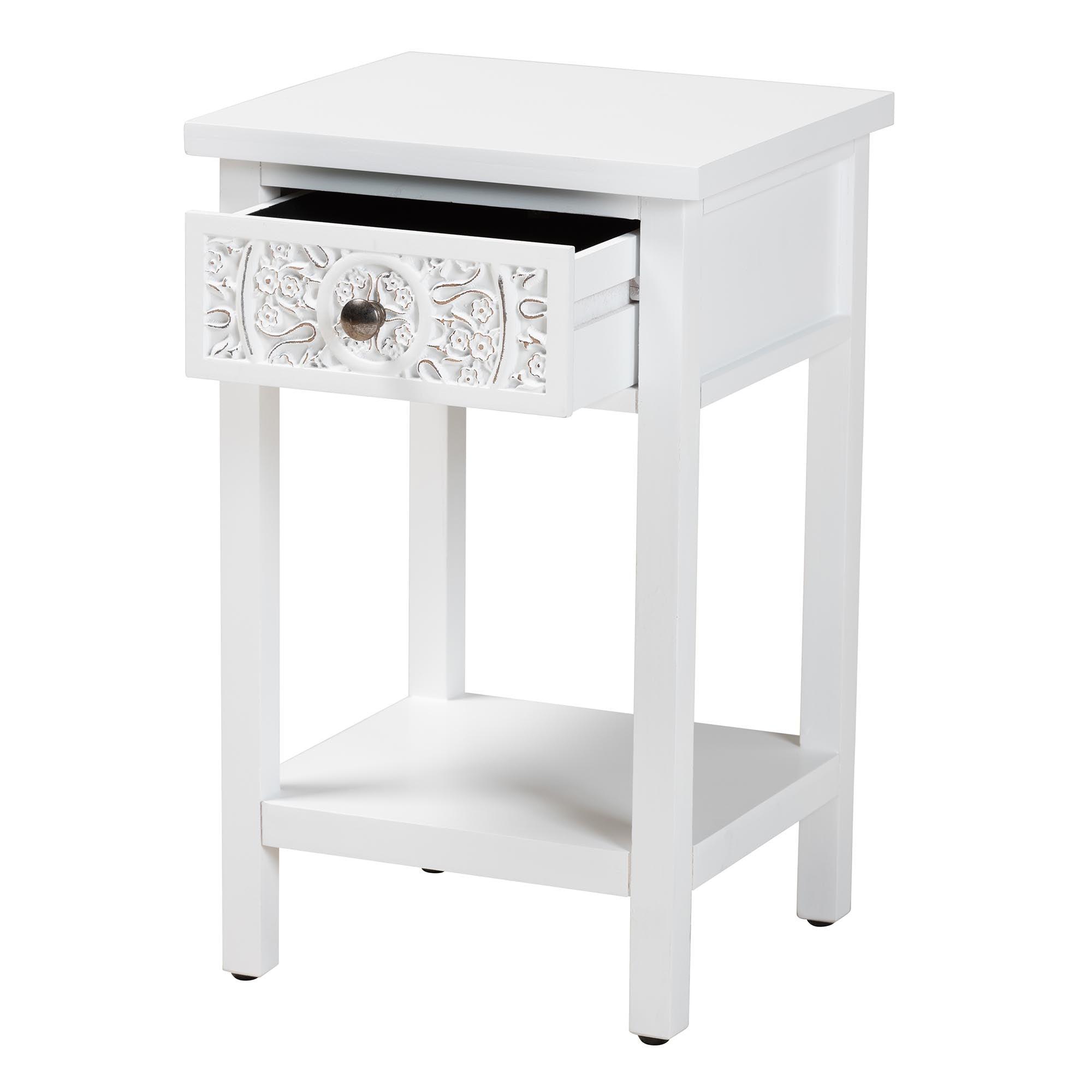 Yelena Classic and Traditional Finished Wood 1-Drawer End Table