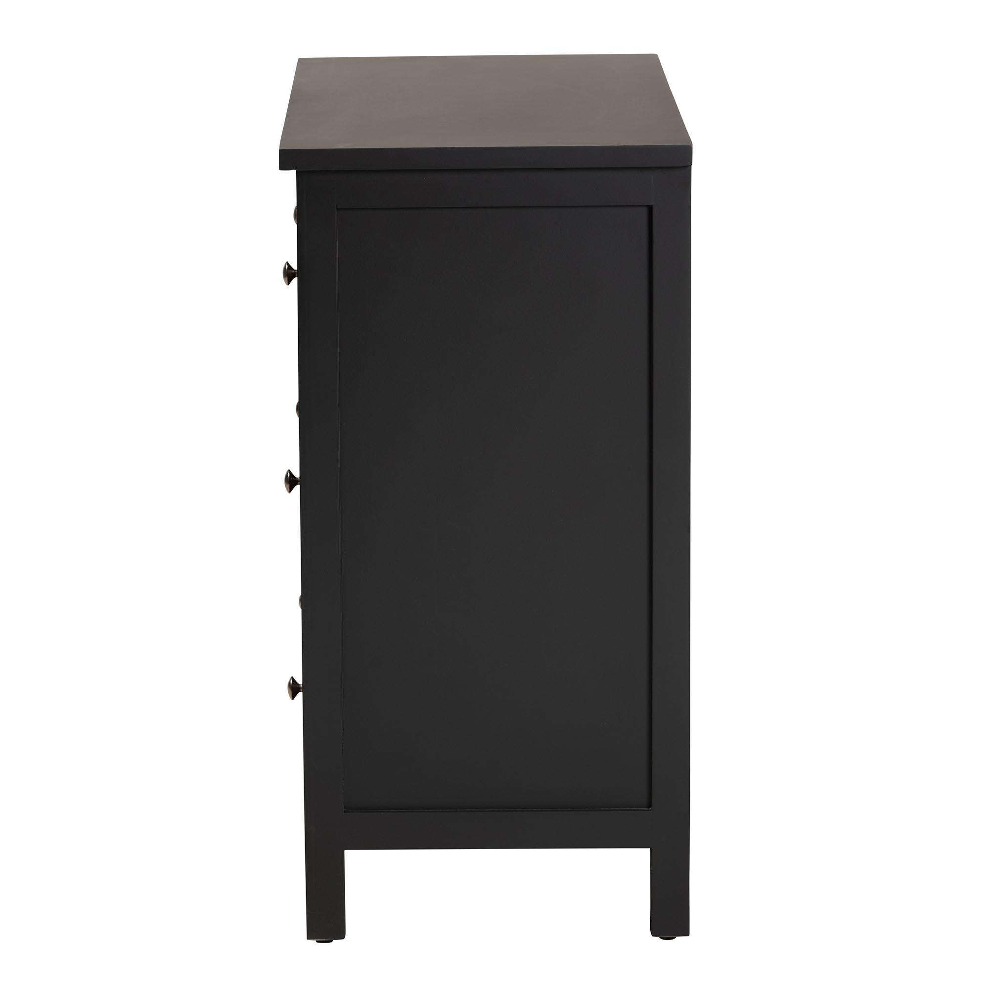 Yelena Classic and Traditional Finished Wood 3-Drawer Storage Cabinet