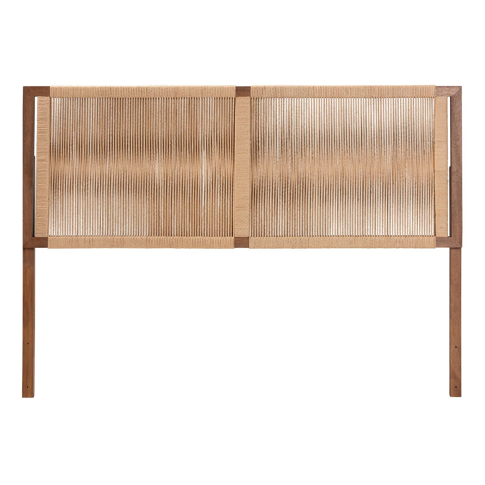 bali & pari Holitz Modern Bohemian Finished Bayur Wood Headboard