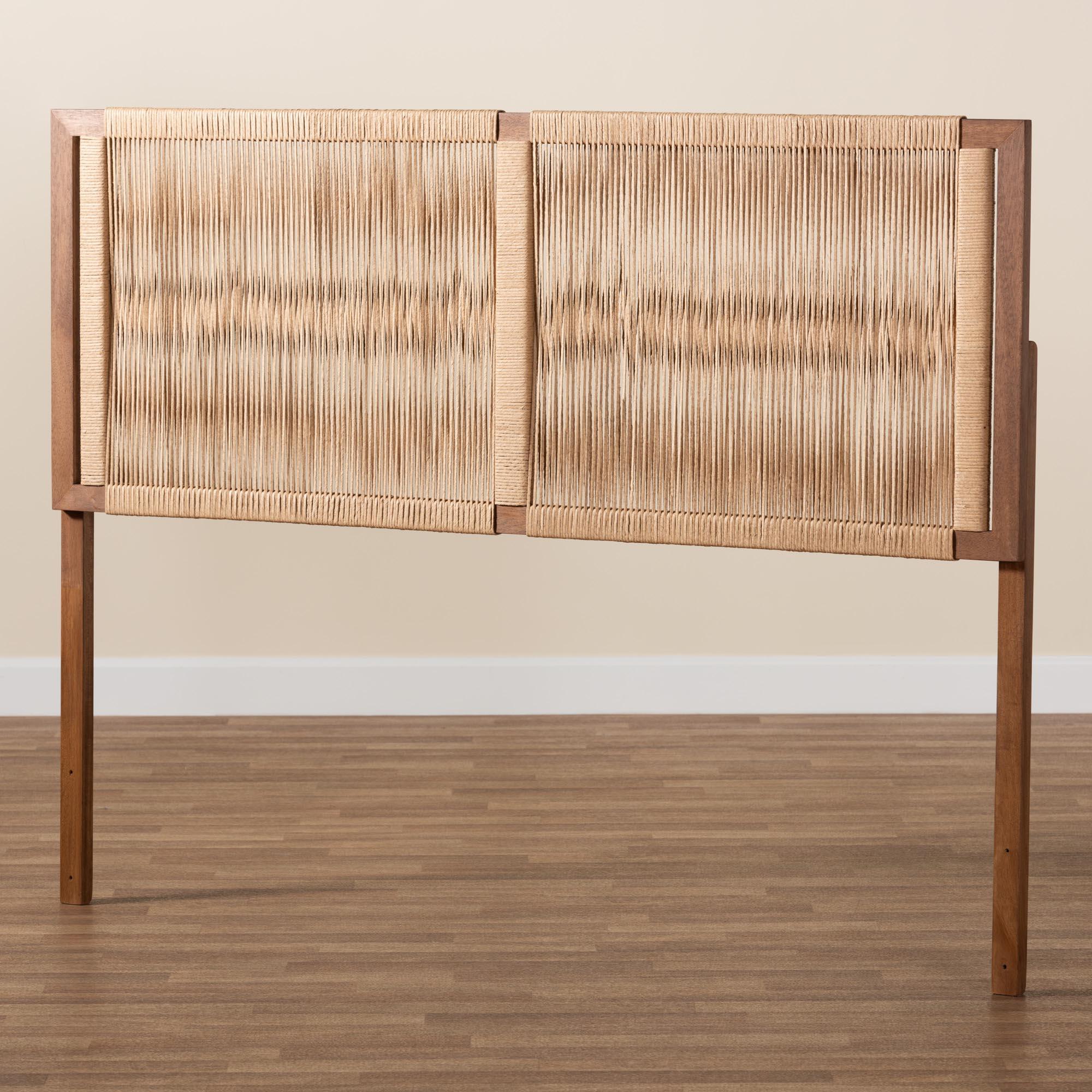 bali & pari Holitz Modern Bohemian Finished Bayur Wood Headboard