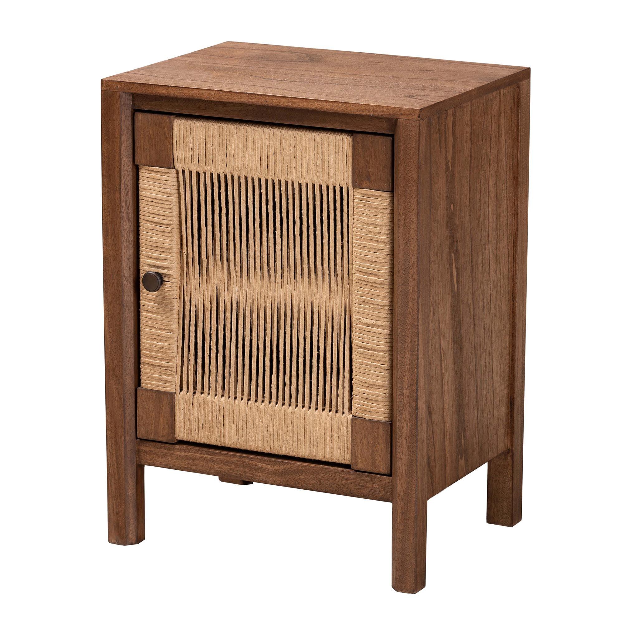 bali & pari Holitz Modern Bohemian Finished Bayur Wood Nightstand