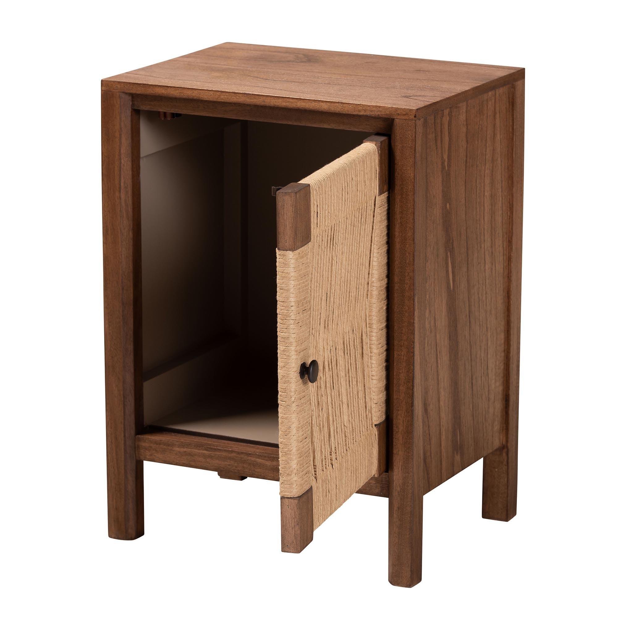 bali & pari Holitz Modern Bohemian Finished Bayur Wood Nightstand