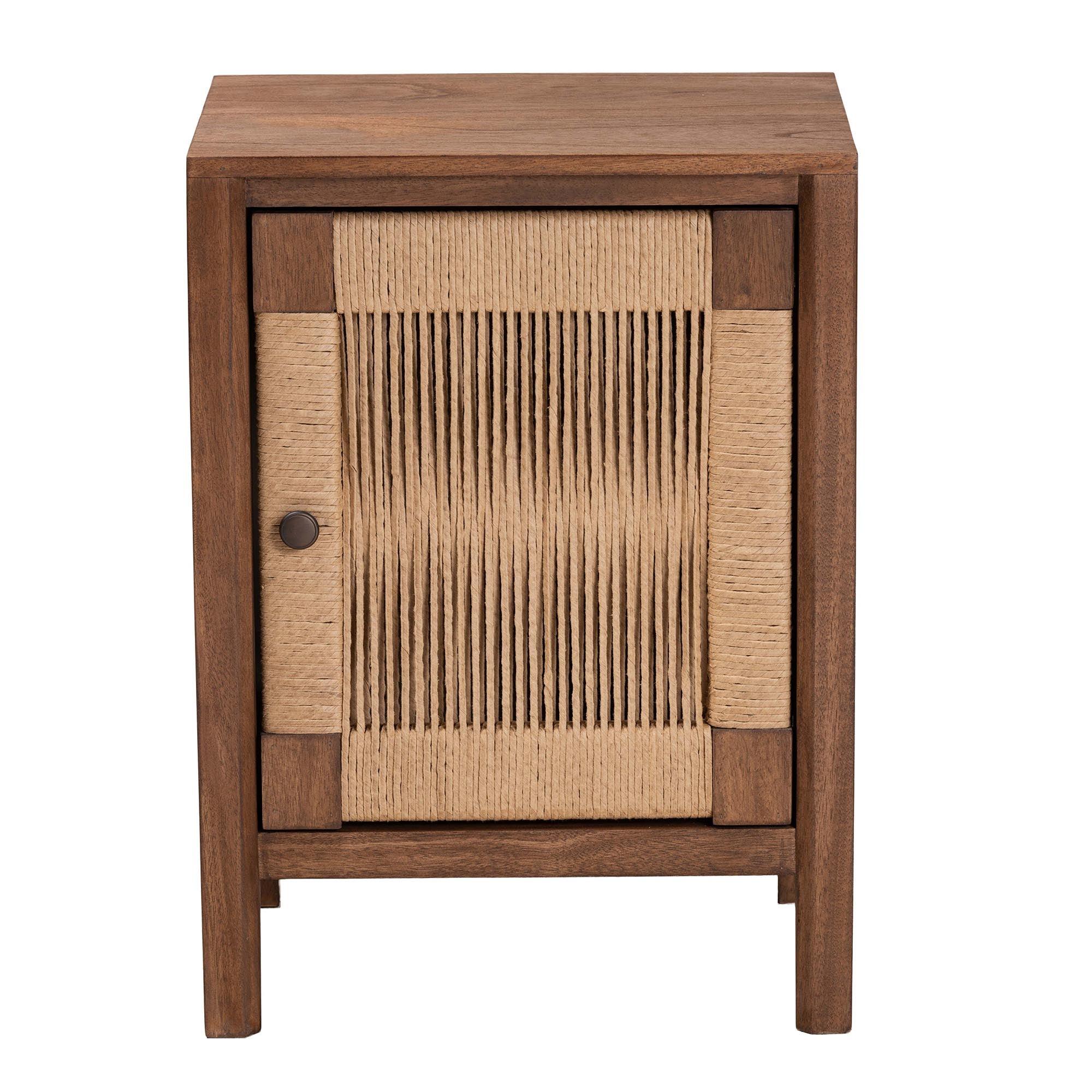 bali & pari Holitz Modern Bohemian Finished Bayur Wood Nightstand