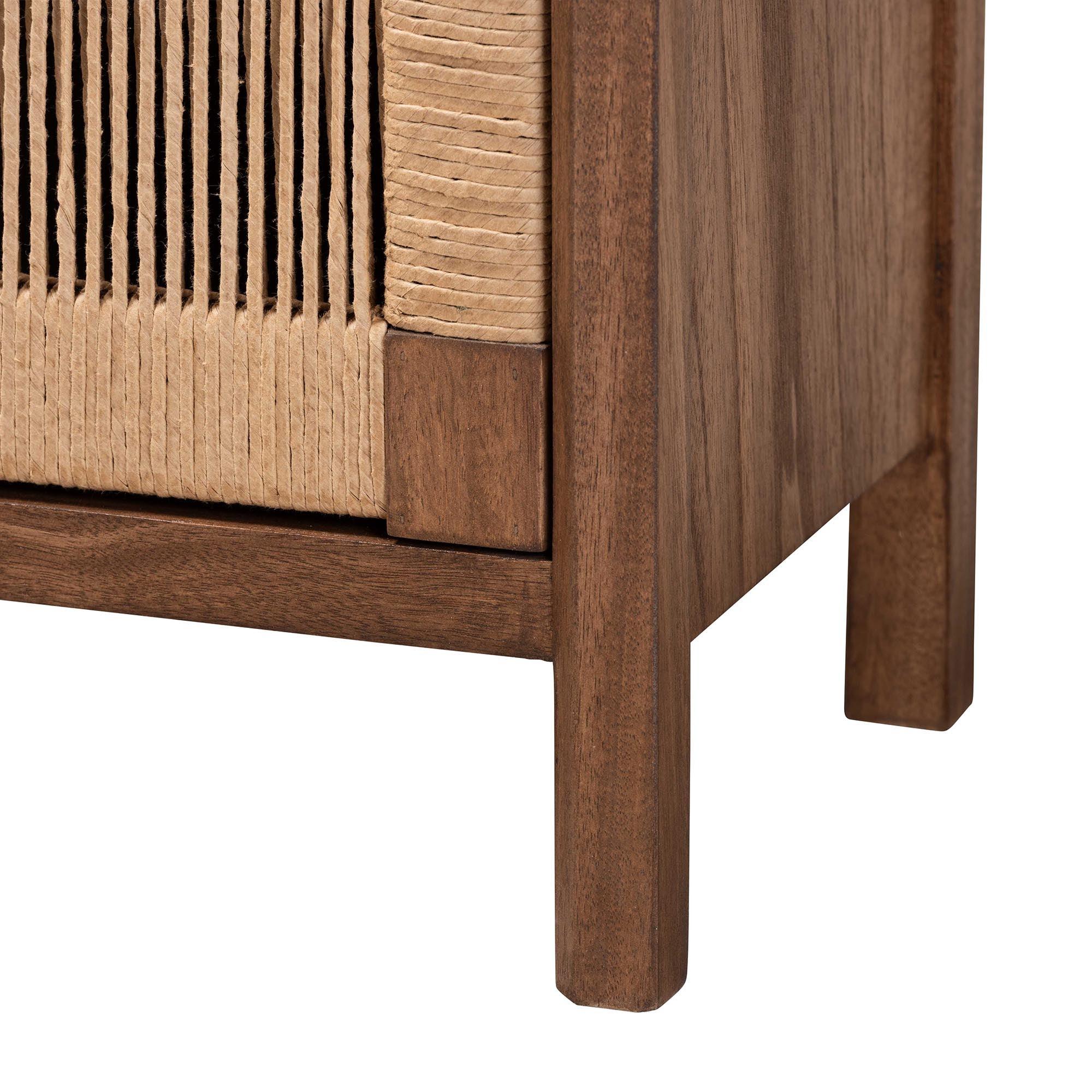 bali & pari Holitz Modern Bohemian Finished Bayur Wood Nightstand