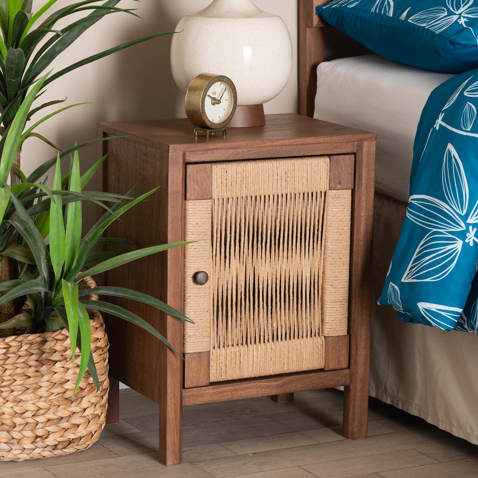 bali & pari Holitz Modern Bohemian Finished Bayur Wood Nightstand