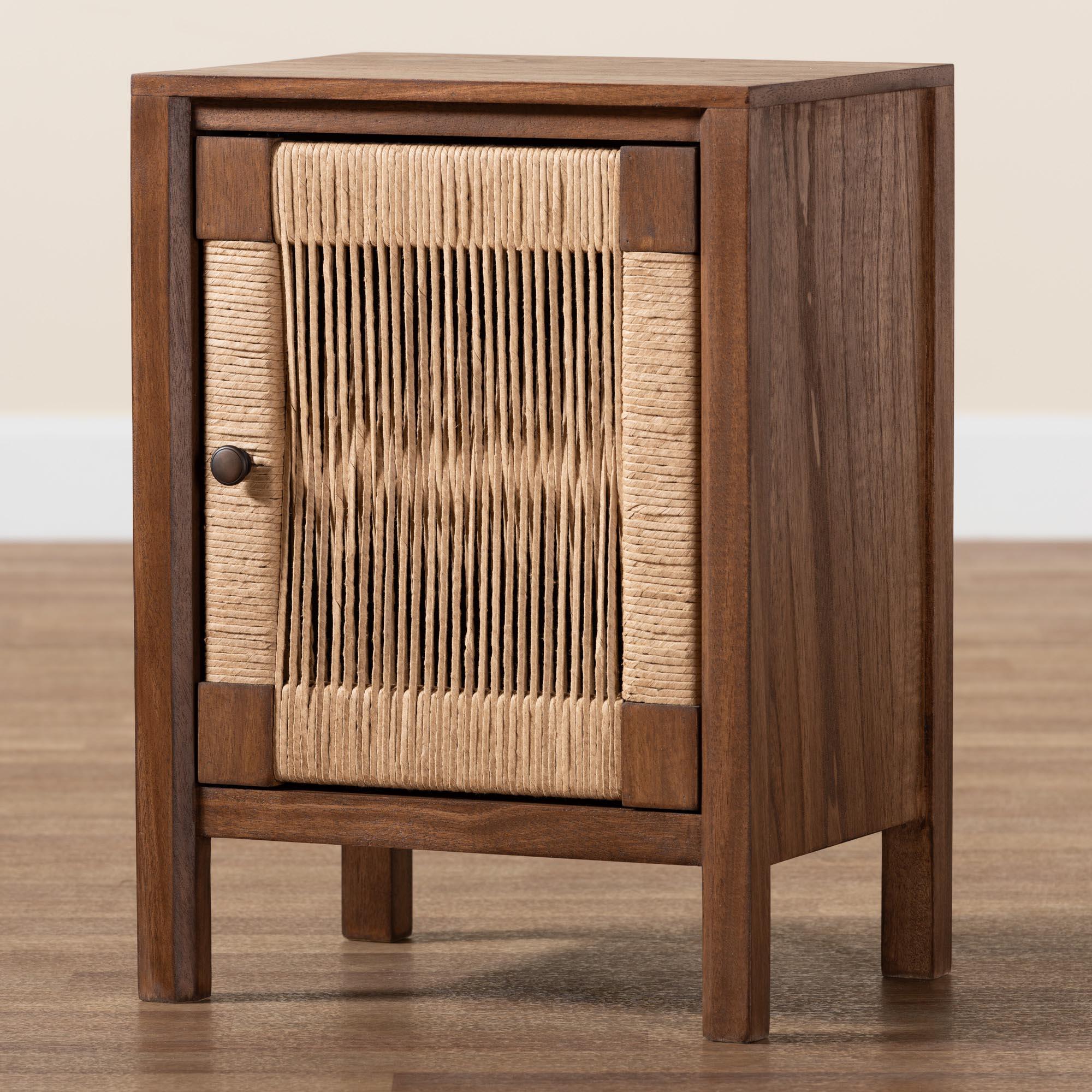 bali & pari Holitz Modern Bohemian Finished Bayur Wood Nightstand