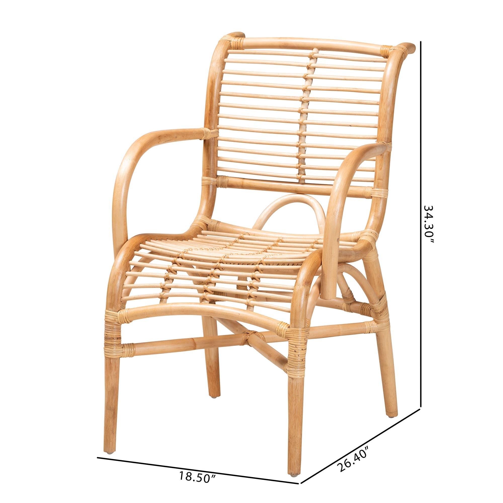 bali & pari Seminyak Modern Bohemian Rattan Lounge Chair