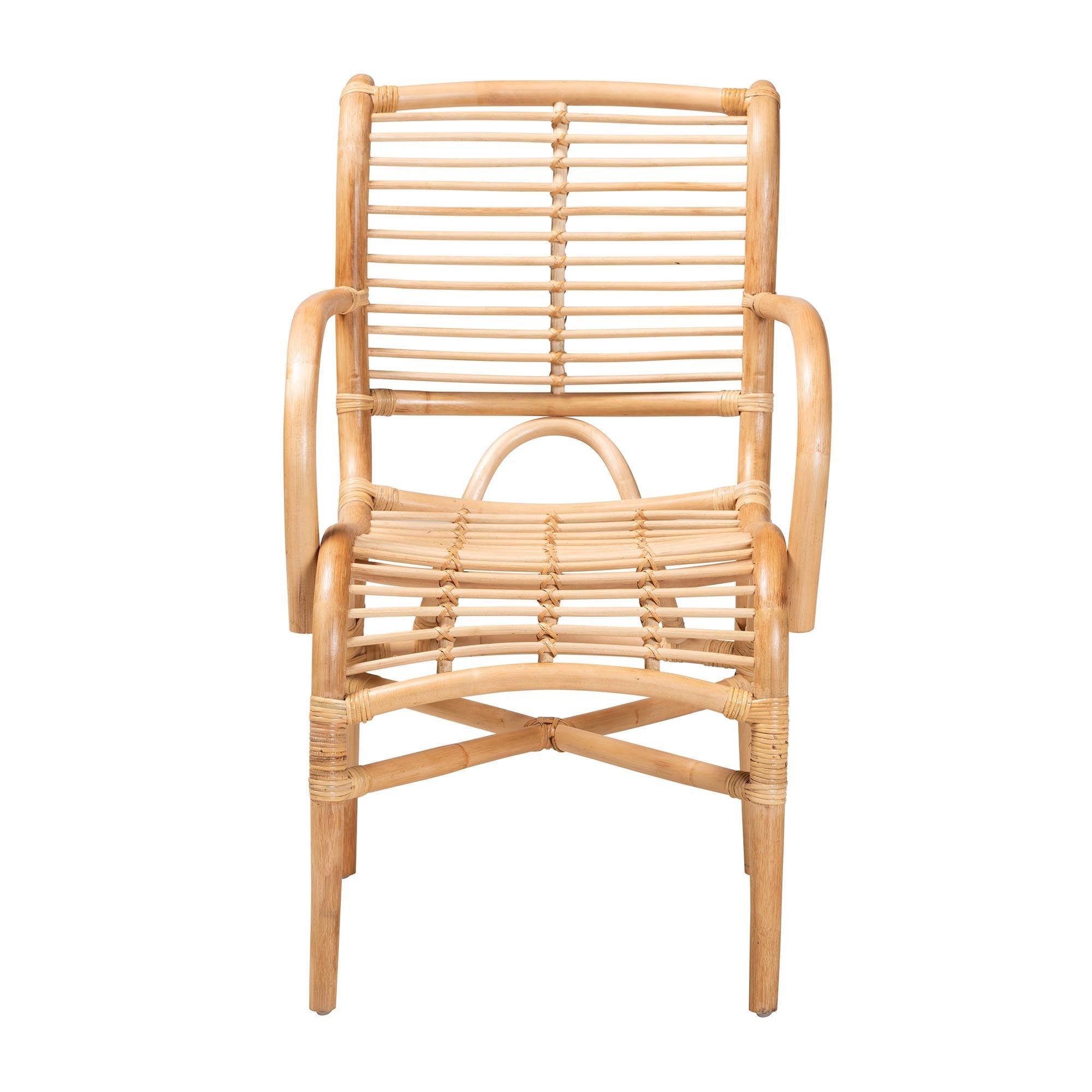 bali & pari Seminyak Modern Bohemian Rattan Lounge Chair