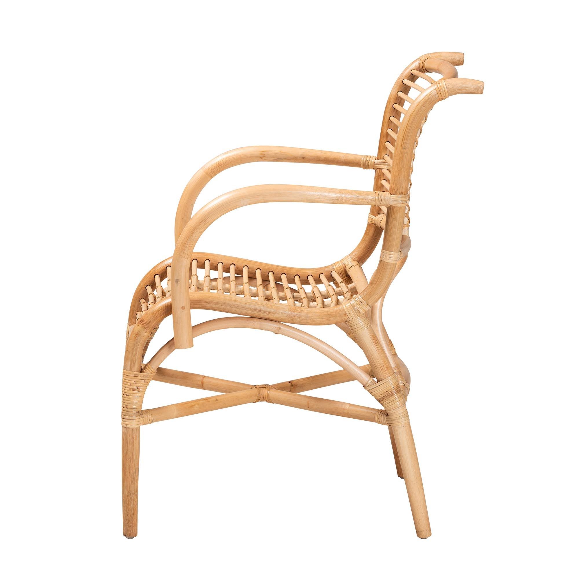 bali & pari Seminyak Modern Bohemian Rattan Lounge Chair