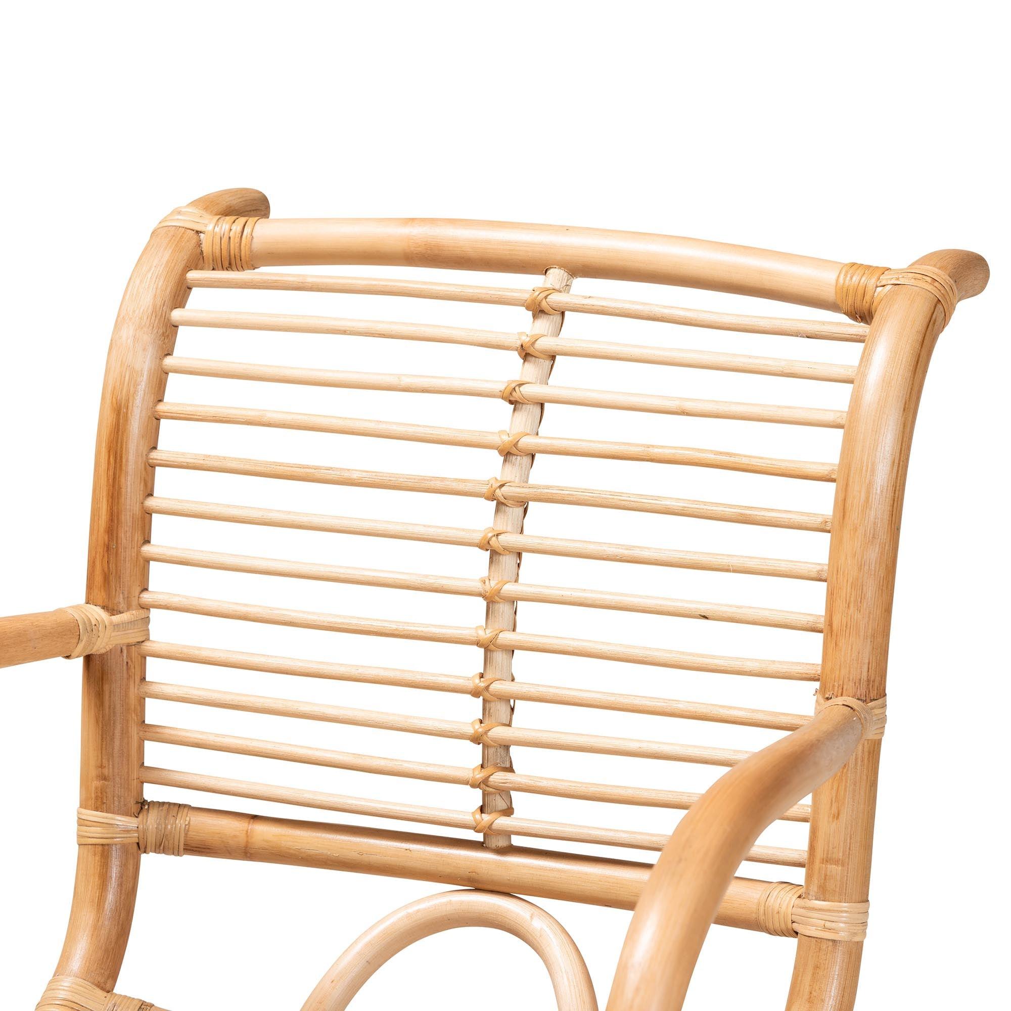 bali & pari Seminyak Modern Bohemian Rattan Lounge Chair