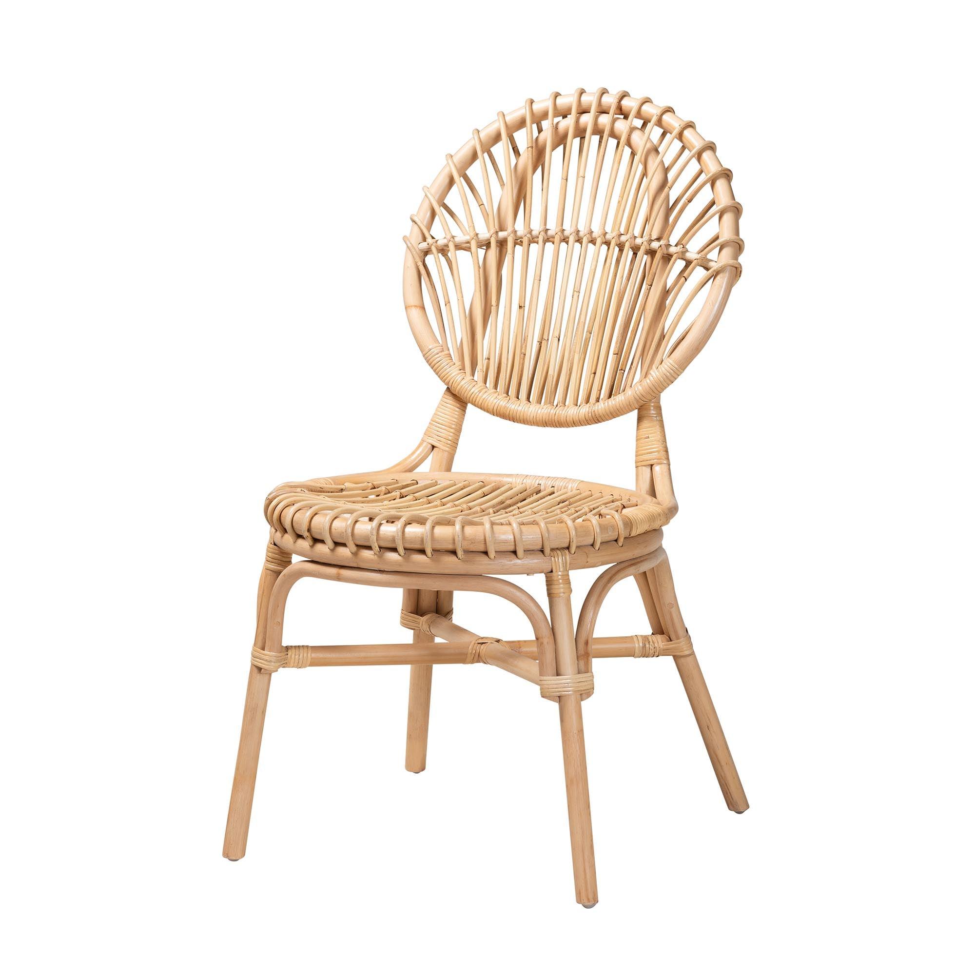 bali & pari Iris Modern Bohemian Rattan Dining Chair